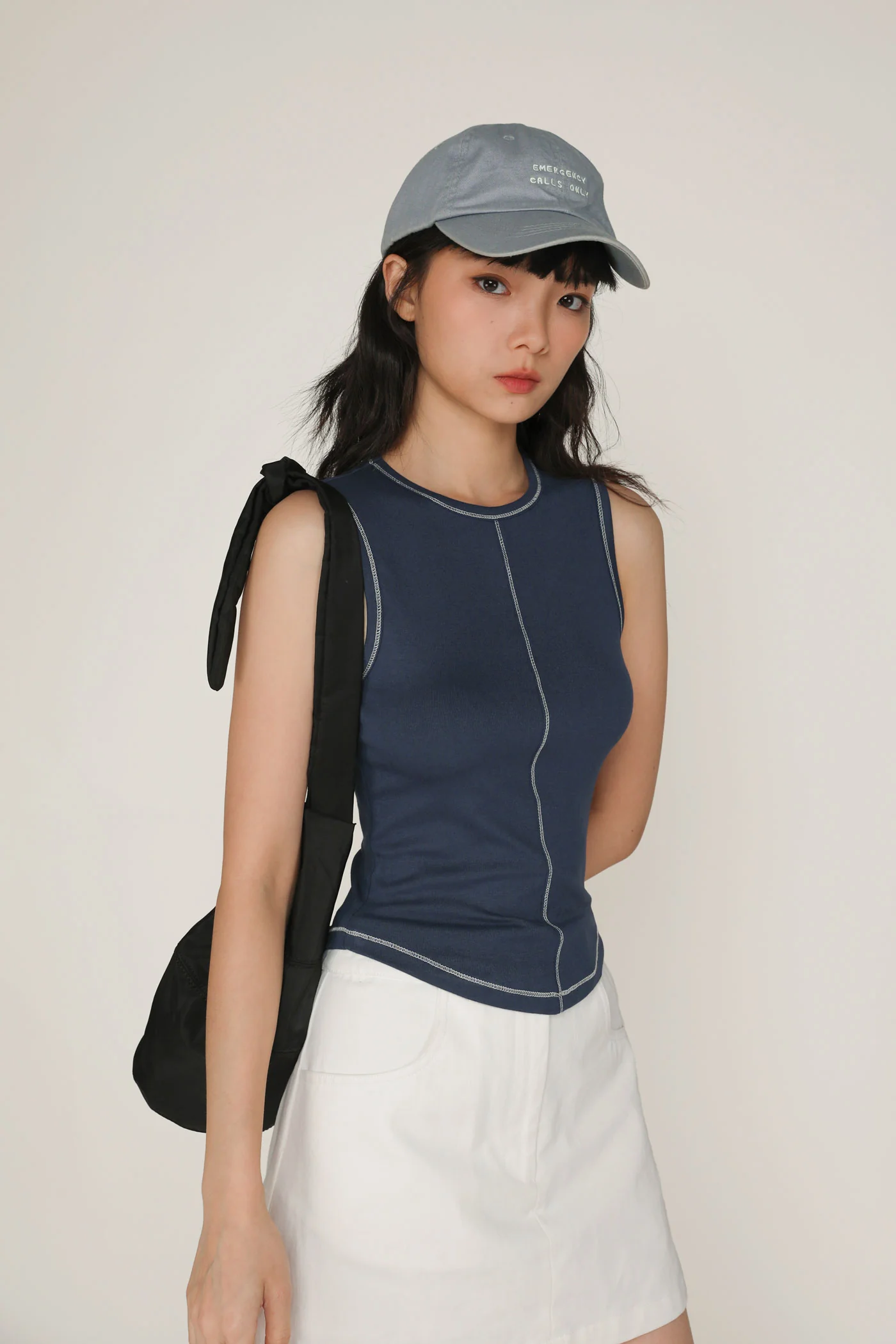 Rory Contrast Stitching Curved Hem Top Limited Edition - Image 5