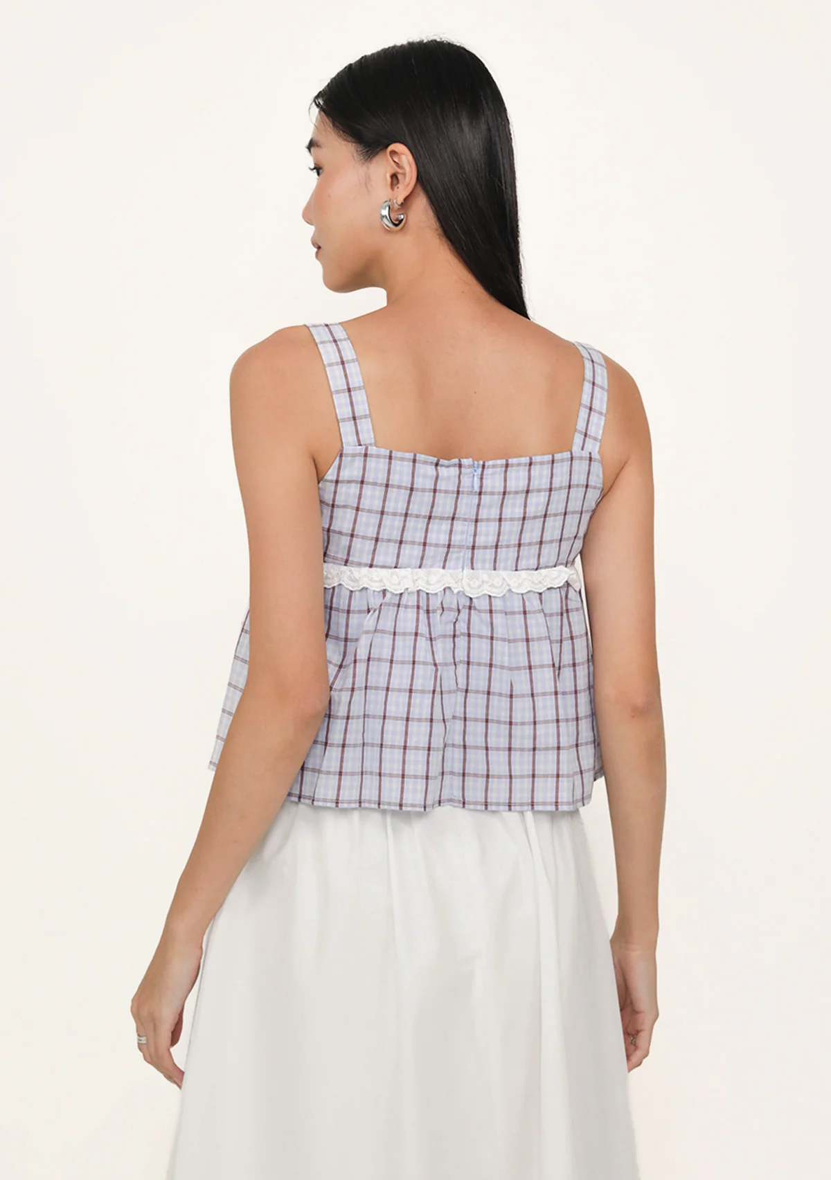 Ruby Lace Trim Babydoll Top (Plaid) - Image 11