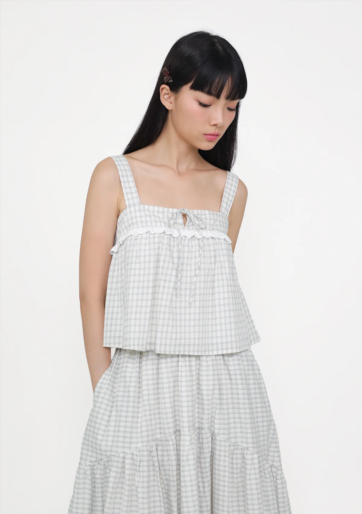 Ruby Lace Trim Babydoll Top (Plaid) - Image 14