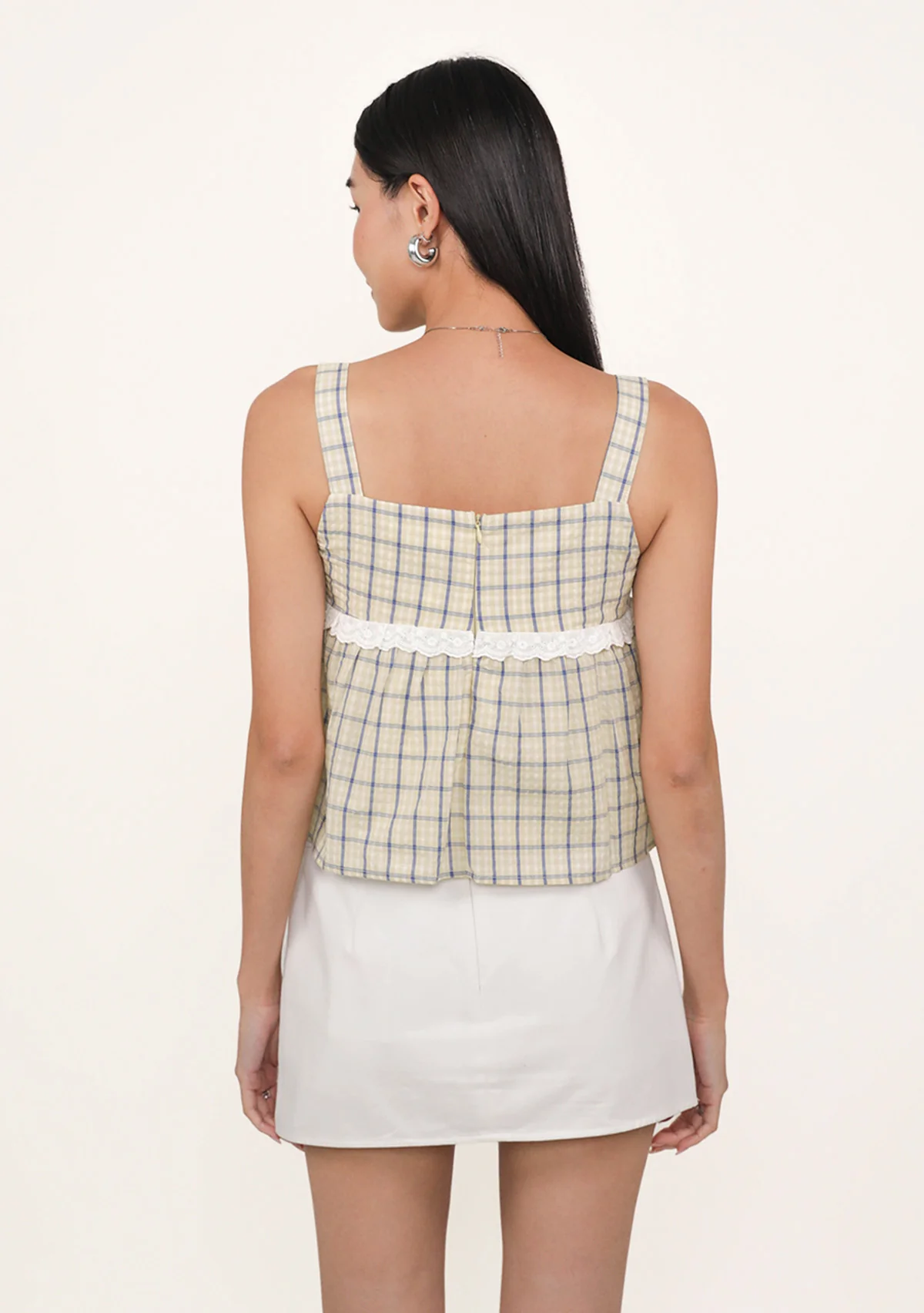Ruby Lace Trim Babydoll Top (Plaid) - Image 7