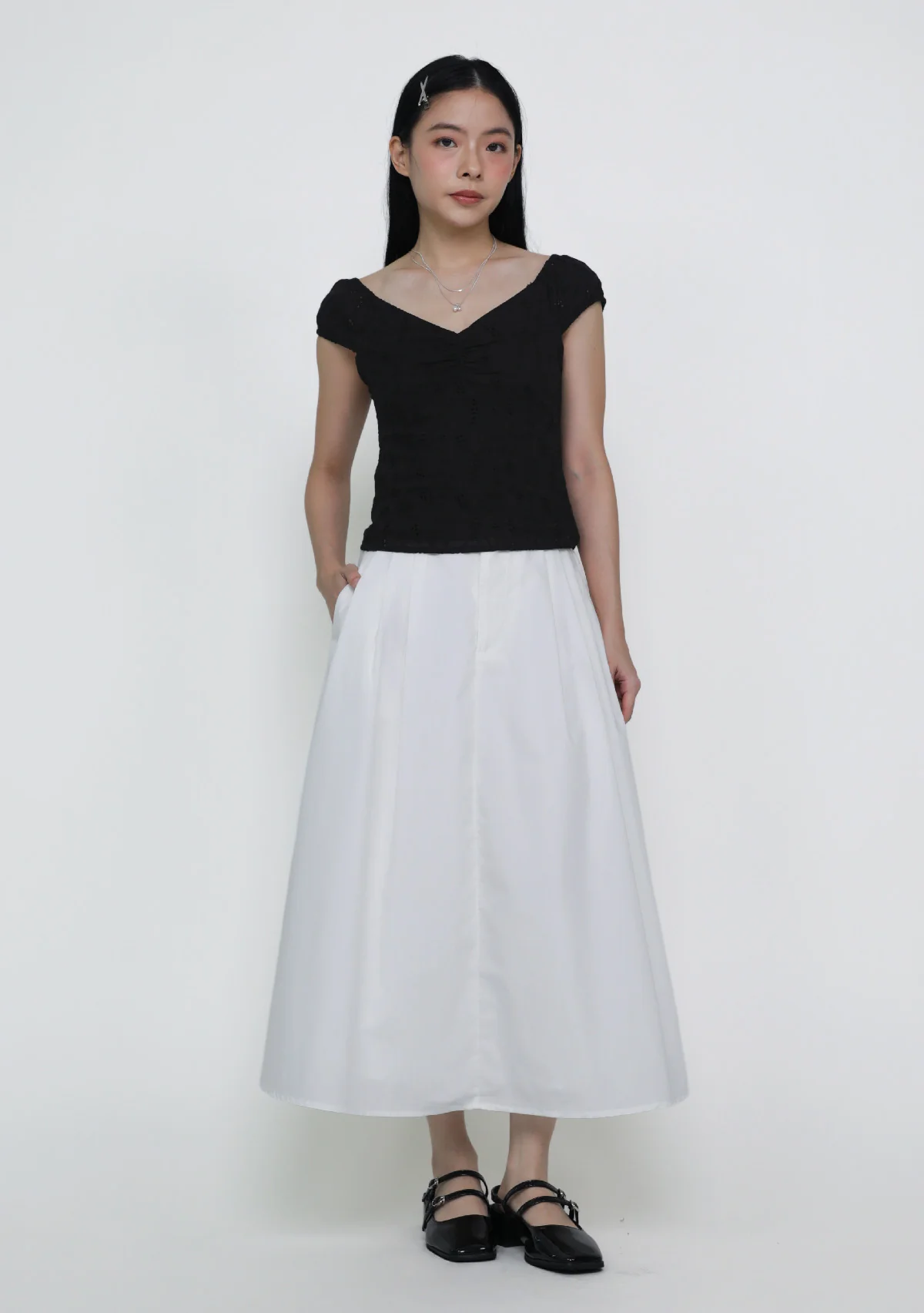 Genova Ruched Eyelet Top - Image 4