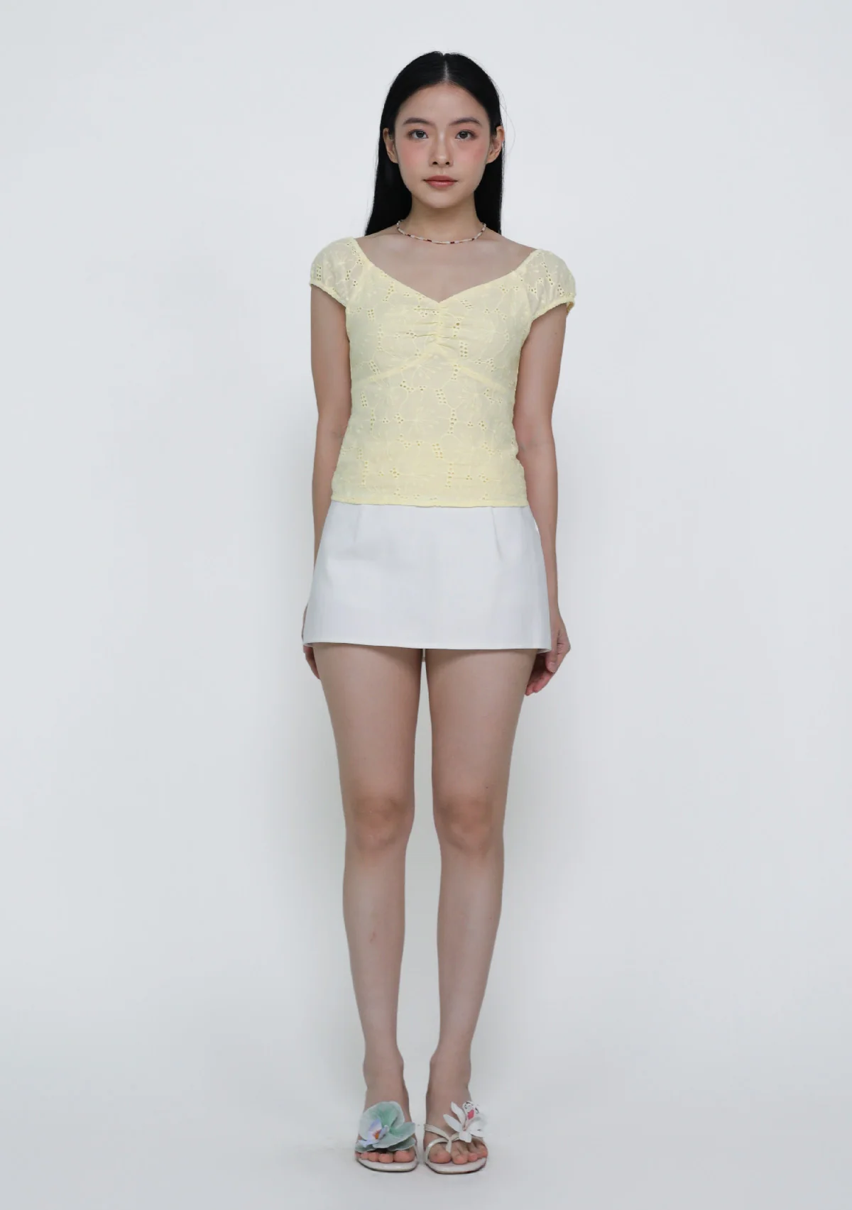 Genova Ruched Eyelet Top - Image 8