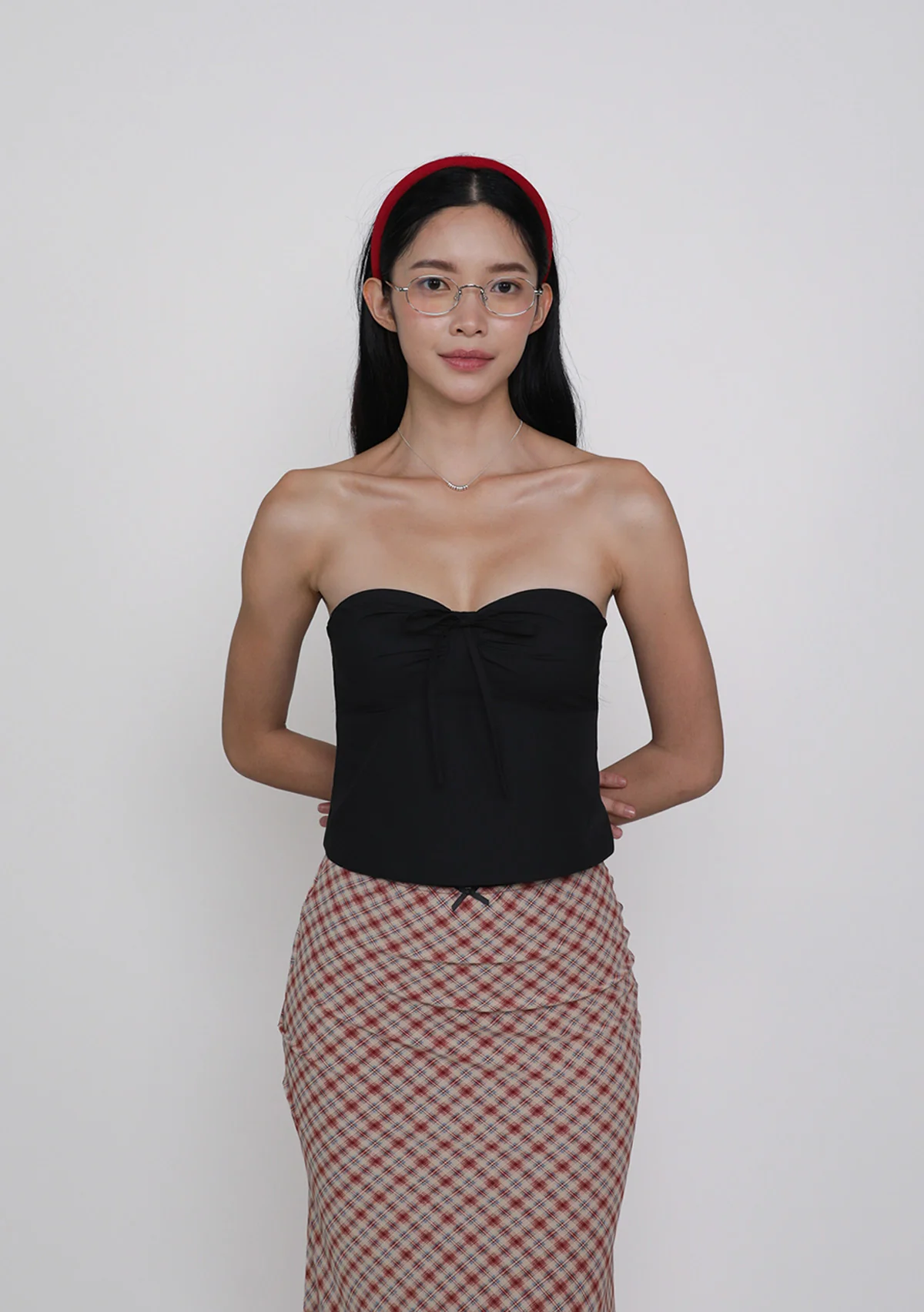 Kerine Ruched Front Tube Padded Top - Image 2