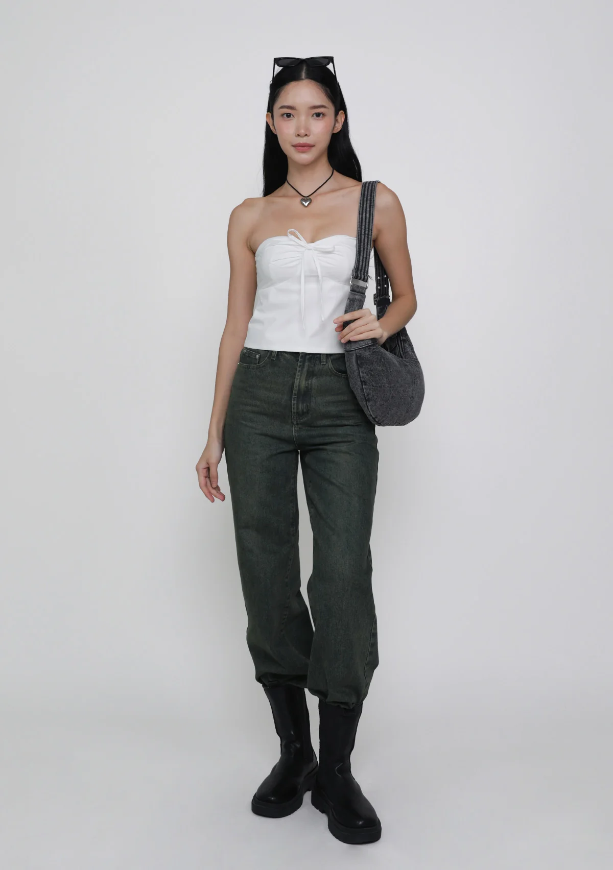 Kerine Ruched Front Tube Padded Top - Image 7