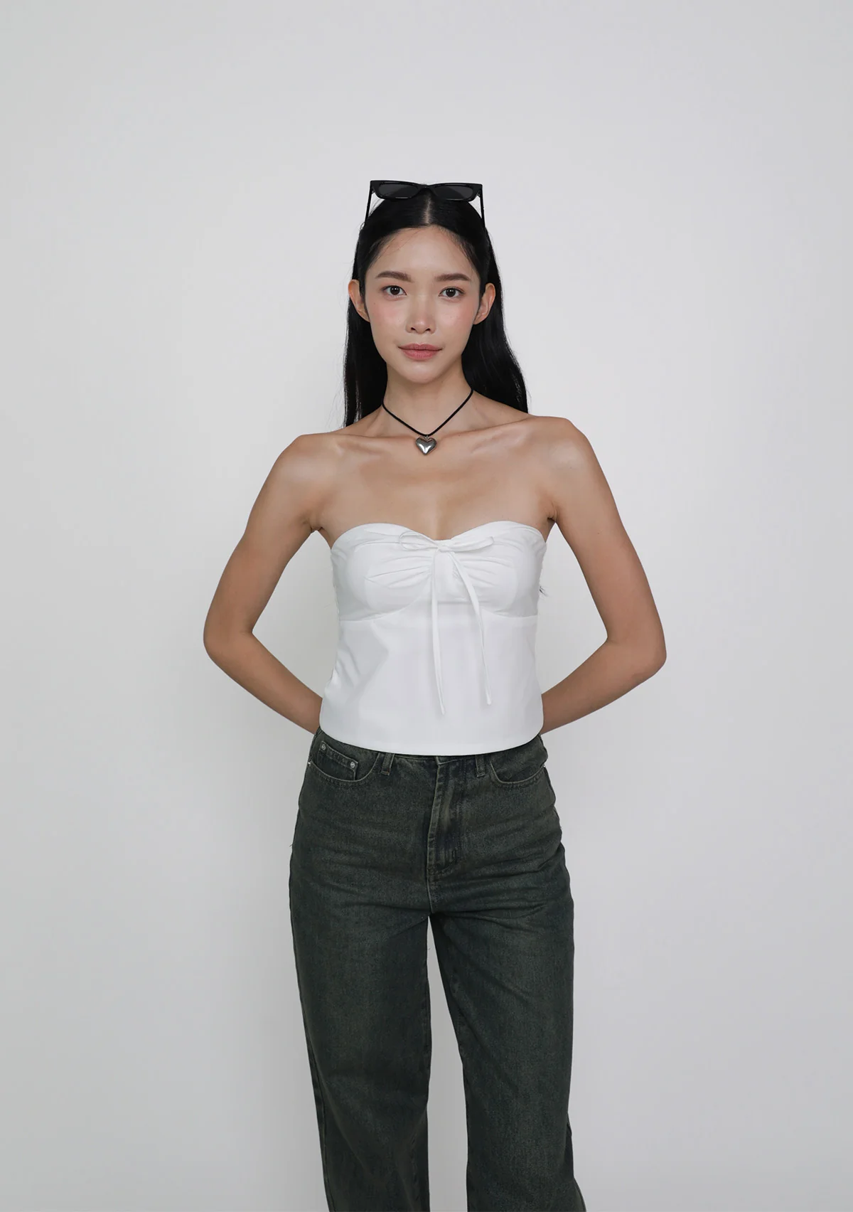 Kerine Ruched Front Tube Padded Top - Image 8