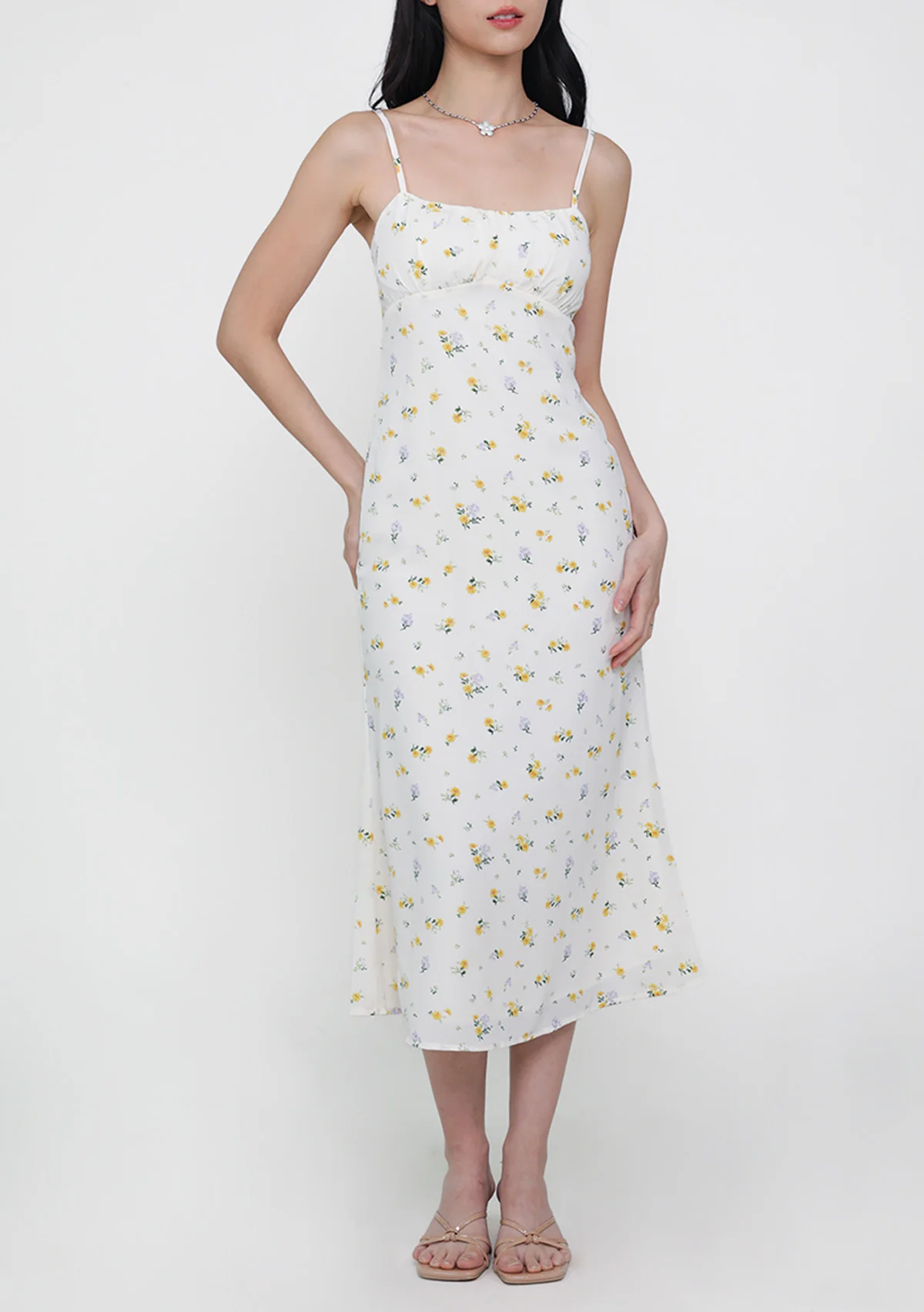 Ruen Bias Cut Padded Dress (Floral) - Image 3