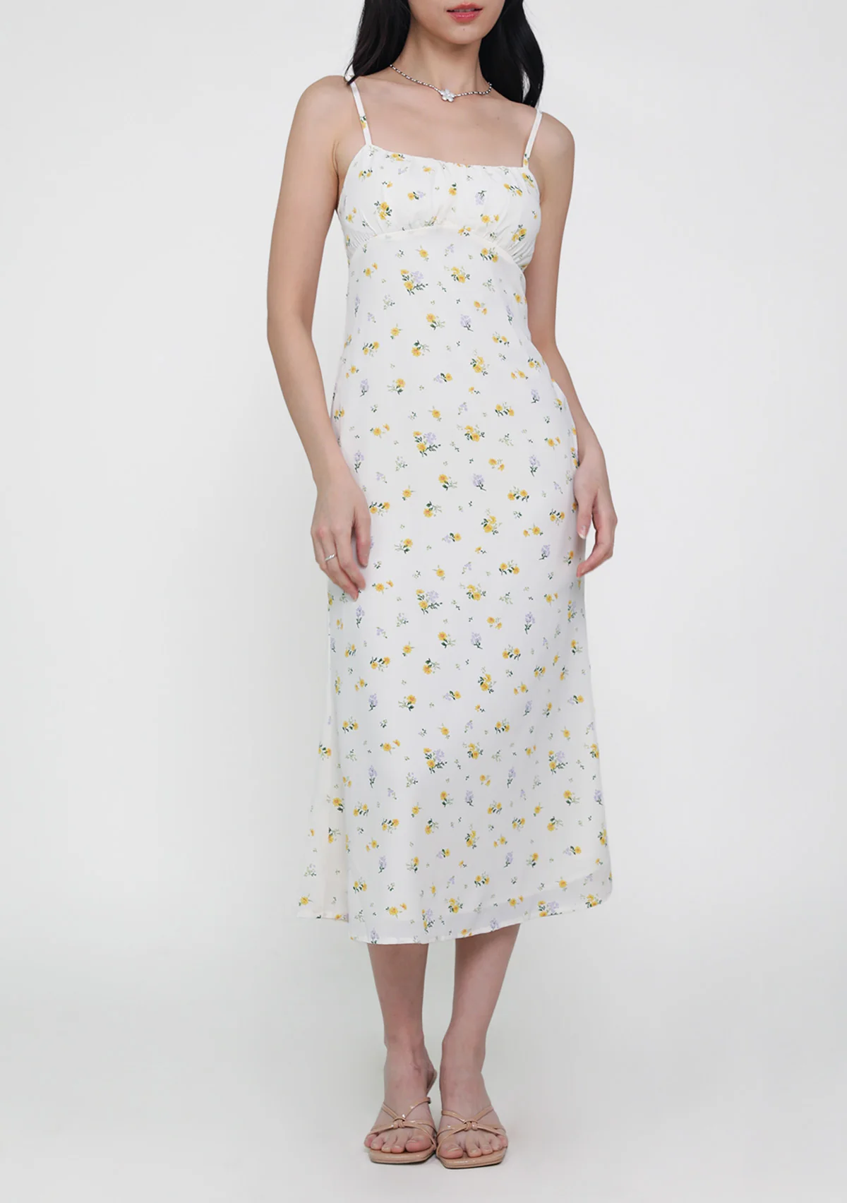 Ruen Bias Cut Padded Dress (Floral) - Image 4