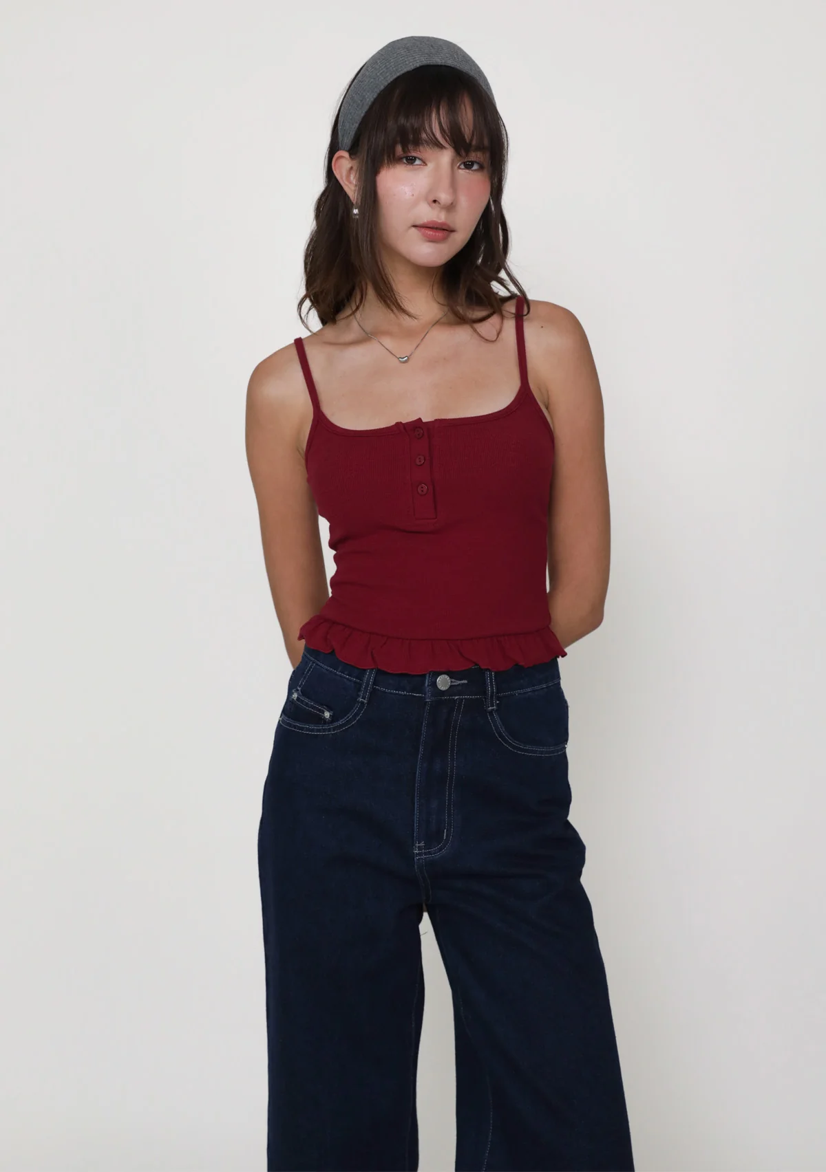 Kira Ruffles Button Padded Top - Image 3
