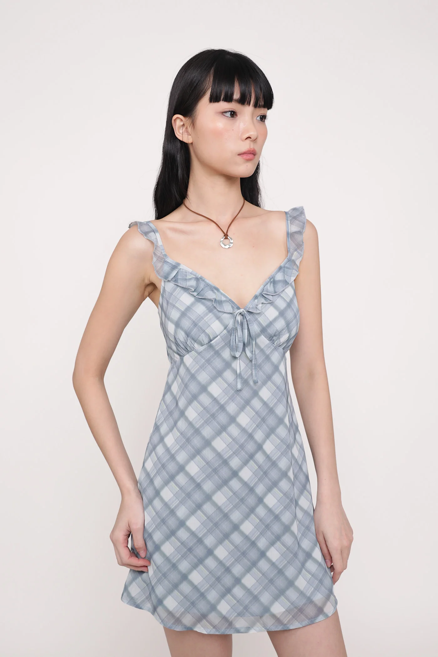 Emelia Ruffles Padded Mini Dress - Image 12