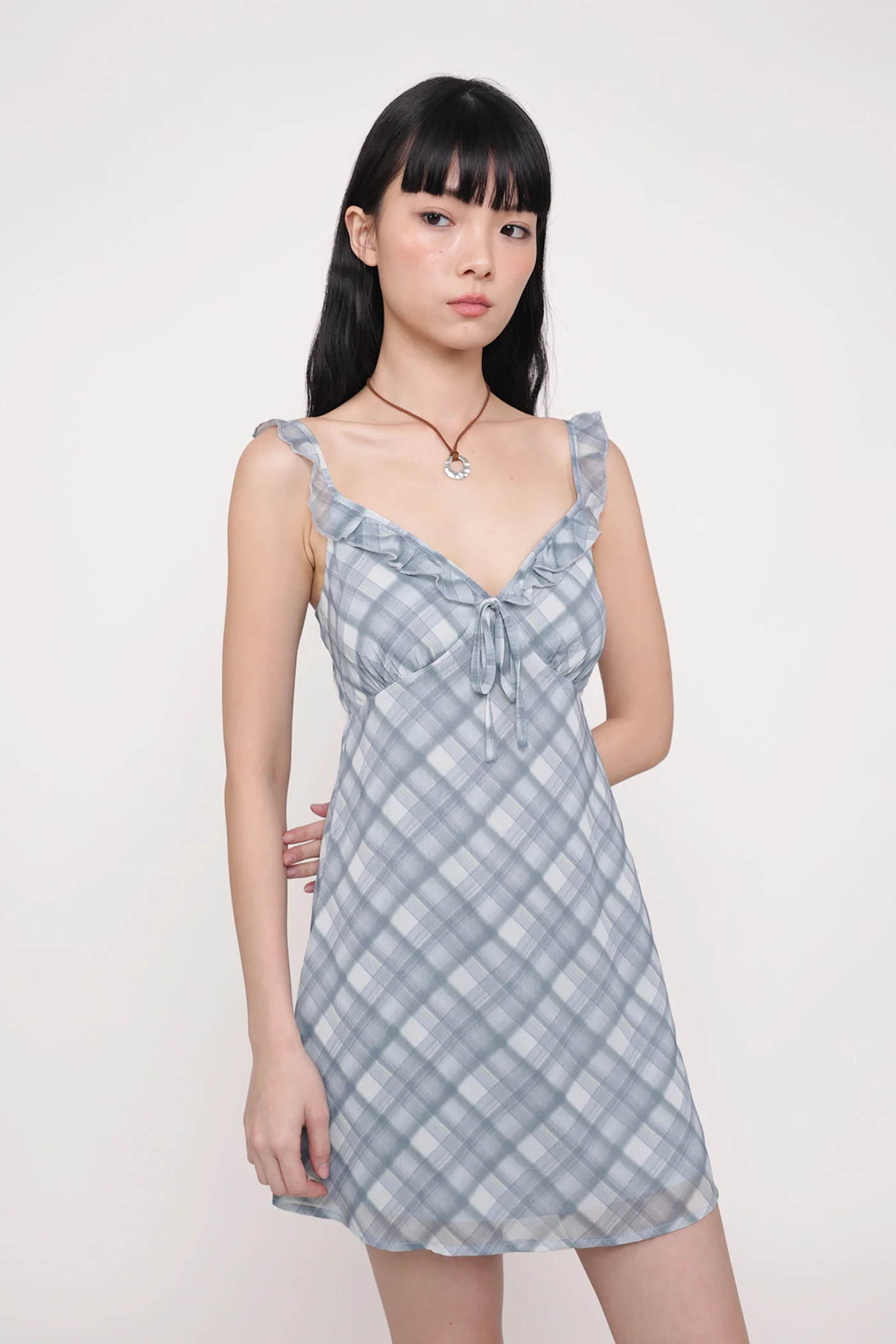 Emelia Ruffles Padded Mini Dress - Image 7