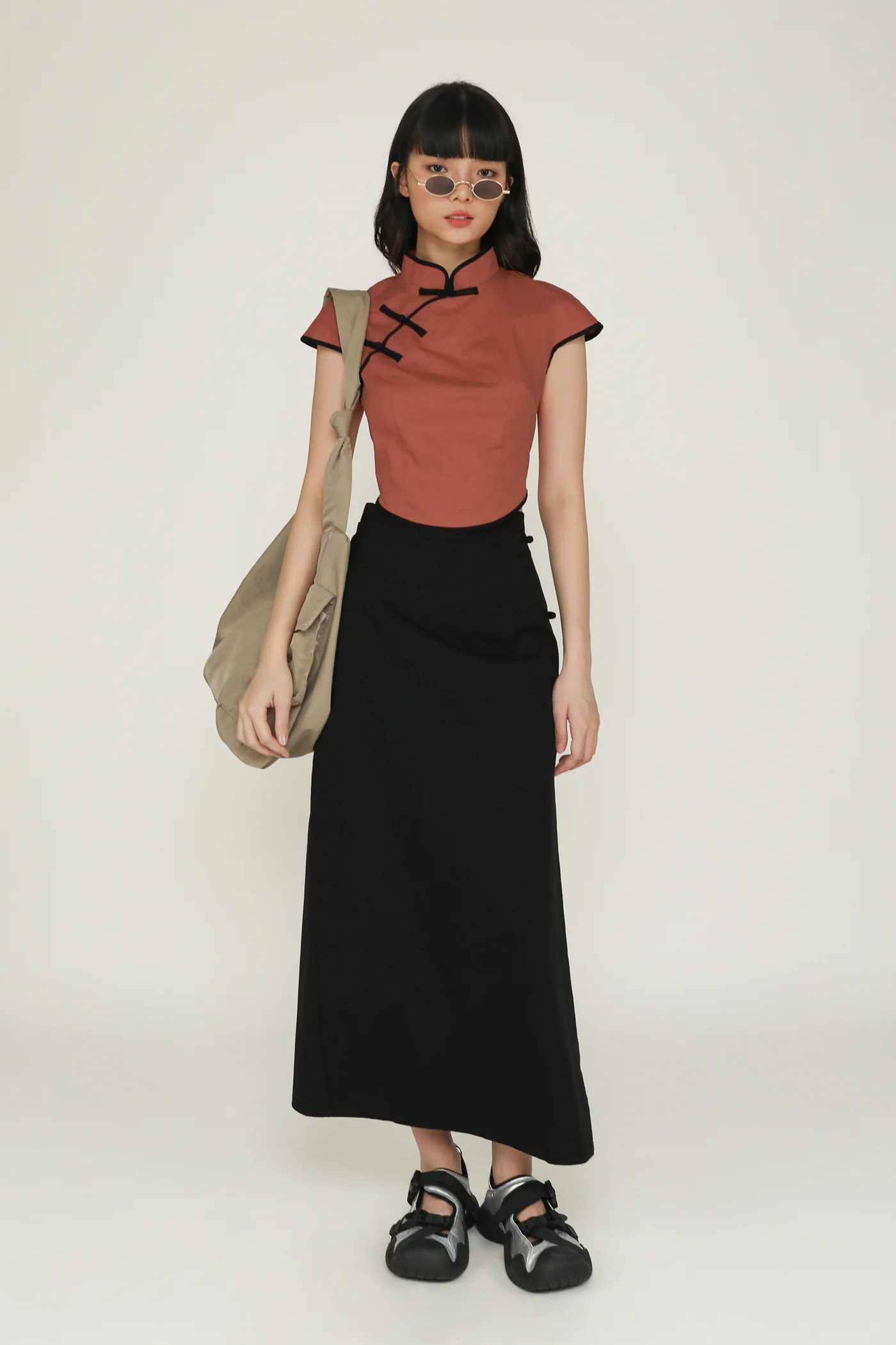 Rui Qipao Curved Hem Top - Image 4