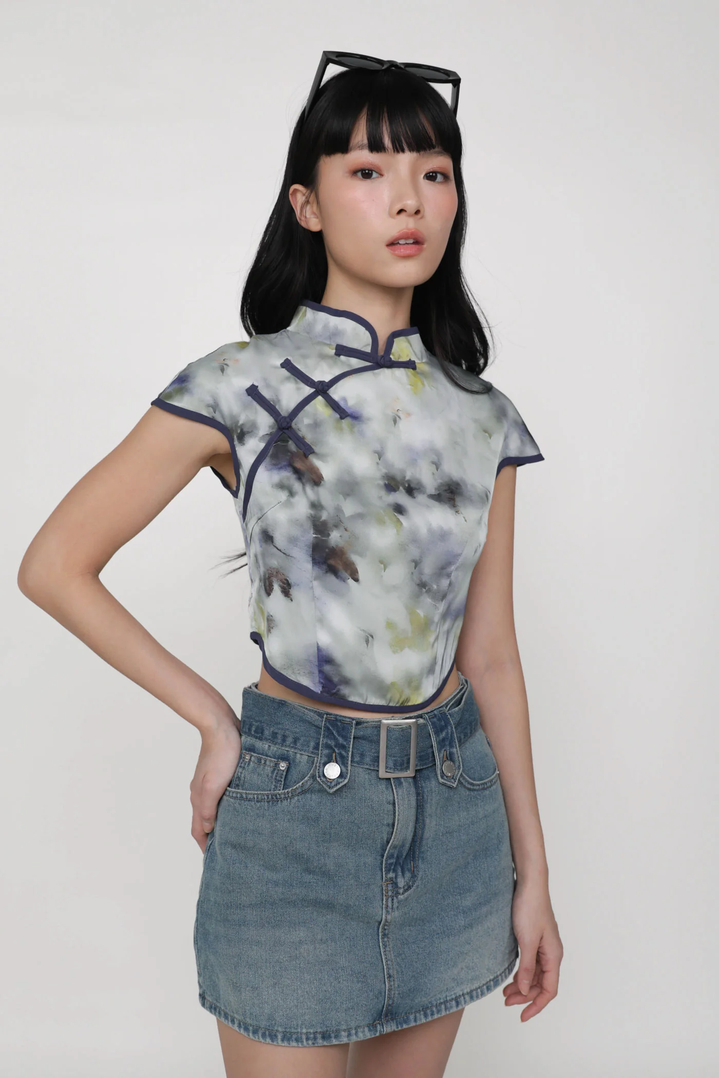 Rui Qipao Curved Hem Top - Image 47