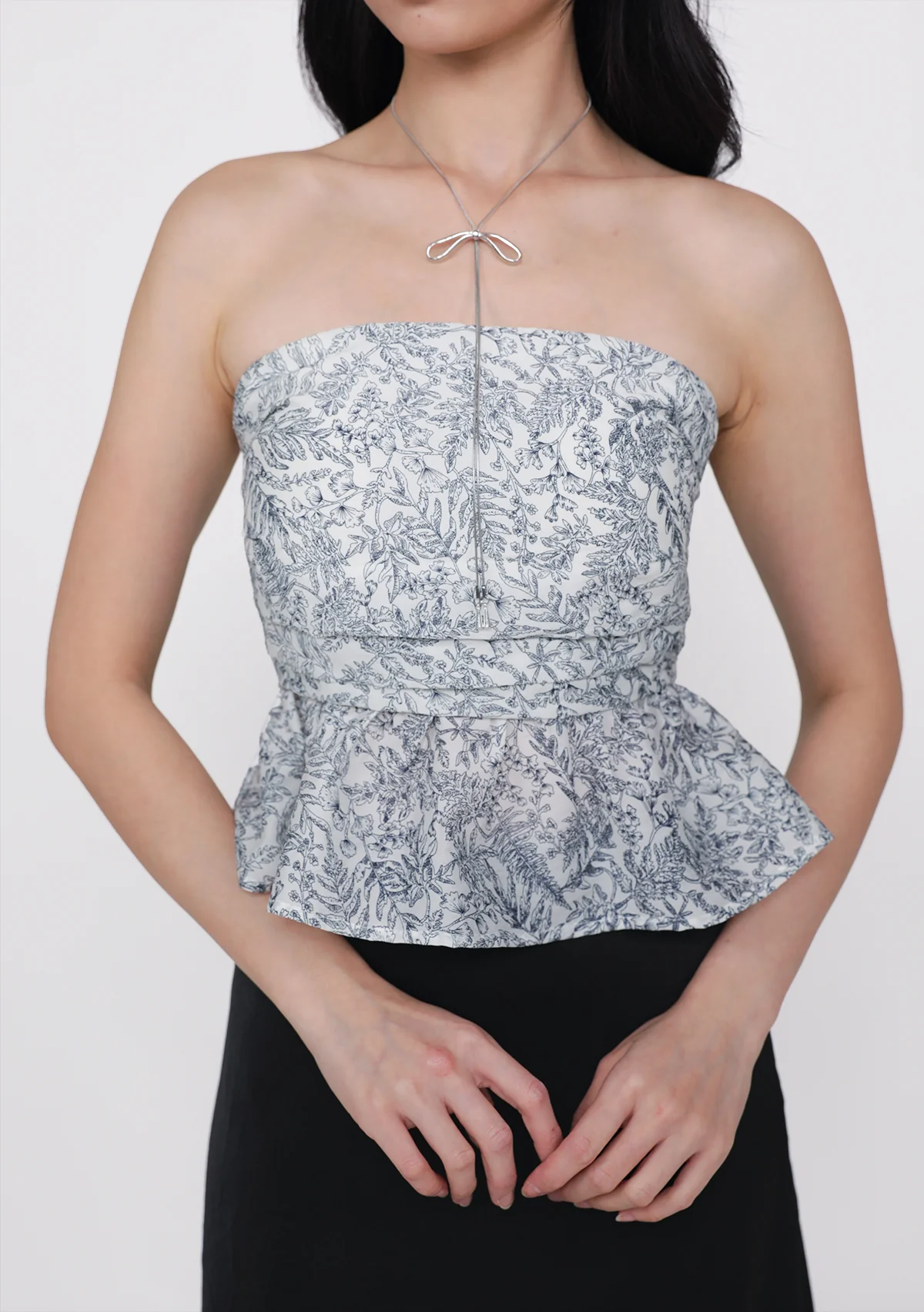 Ruko Peplum Padded Top (Floral) - Image 4