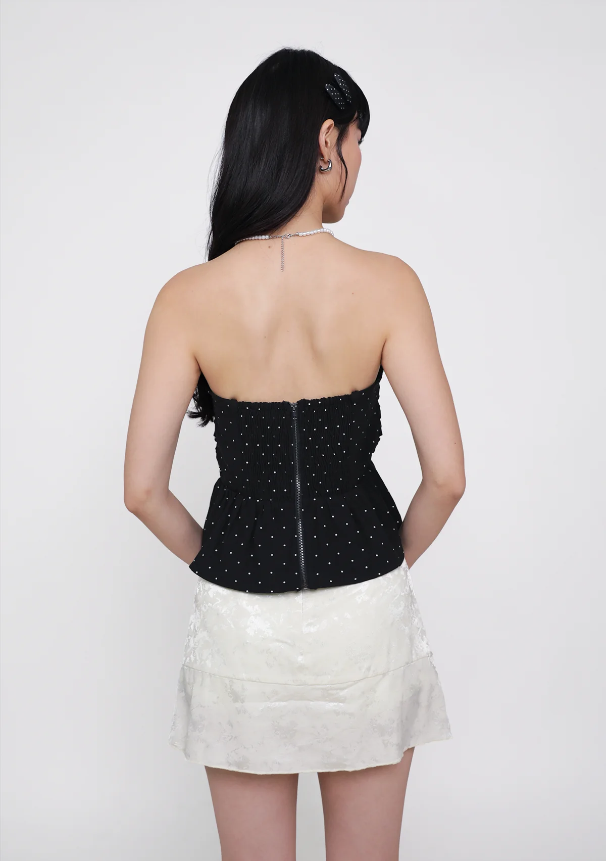 Ruko Peplum Padded Top (Polka Dot) - Image 10