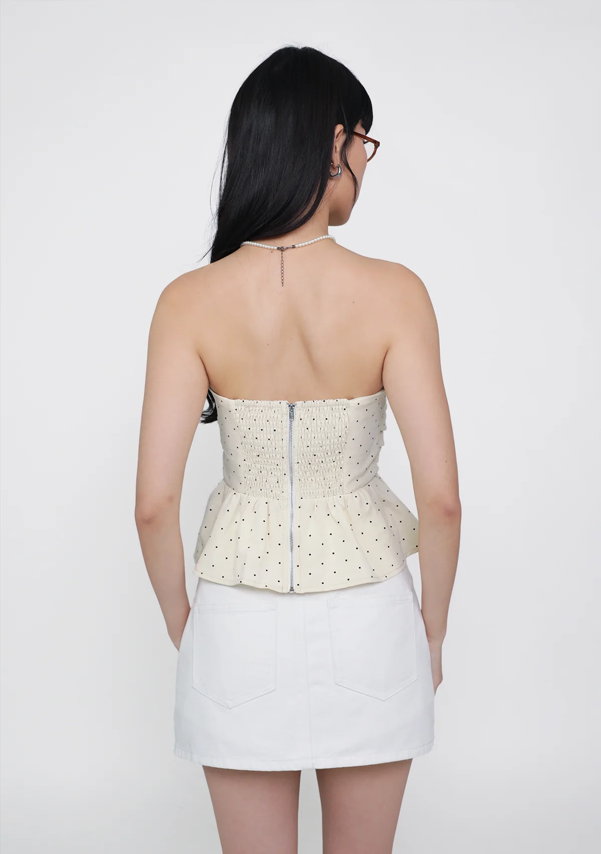 Ruko Peplum Padded Top (Polka Dot) - Image 6