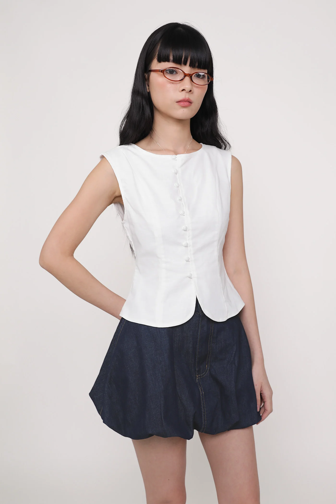 Sabrina Denim Bubble Skorts - Image 3