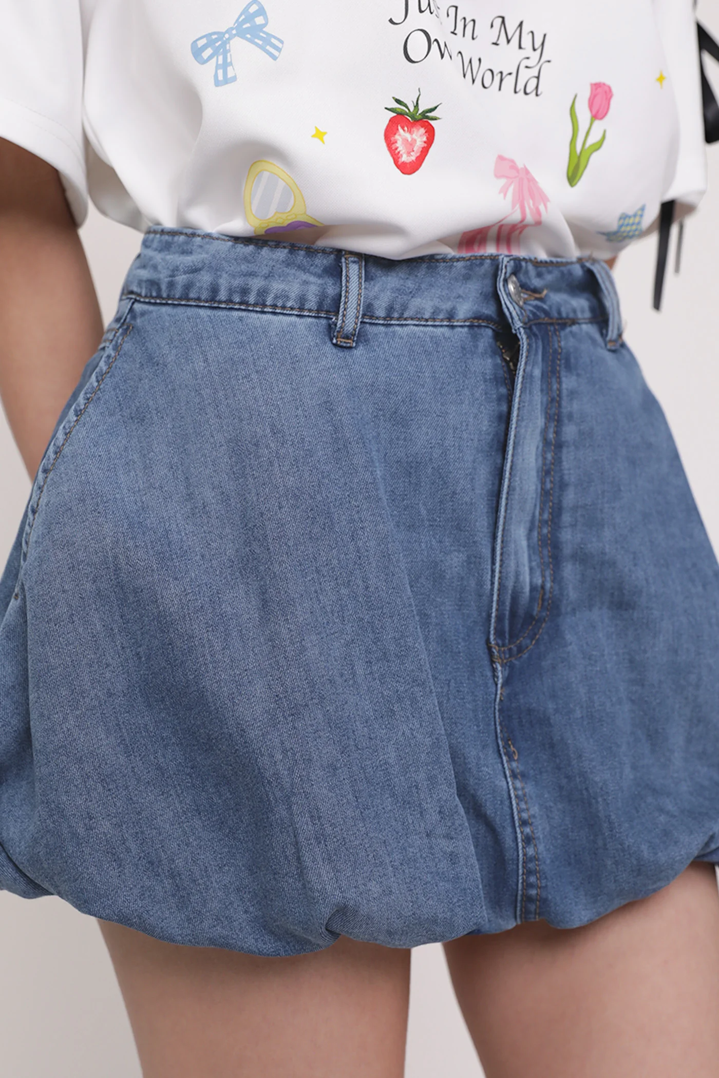 Sabrina Denim Bubble Skorts - Image 9