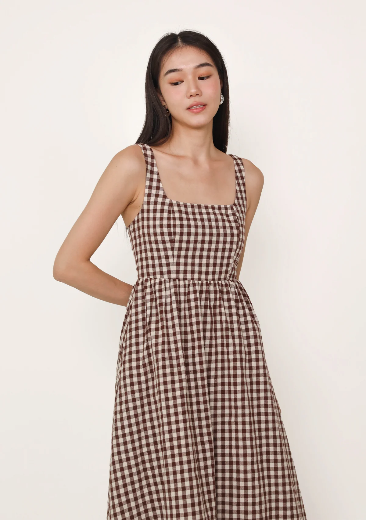 Sadie Padded Midi Dress (Plaid) - Image 4