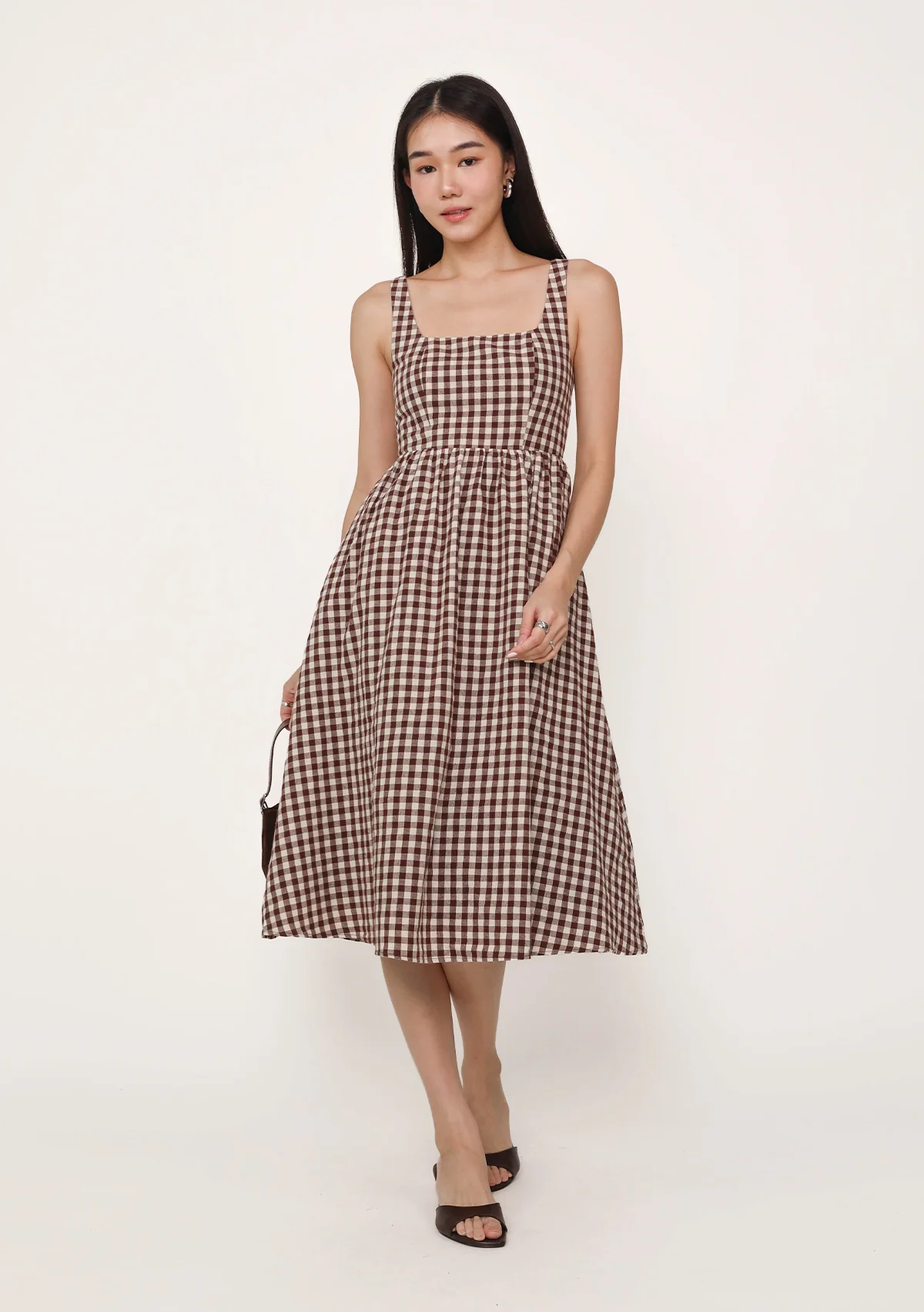 Sadie Padded Midi Dress (Plaid) - Image 5