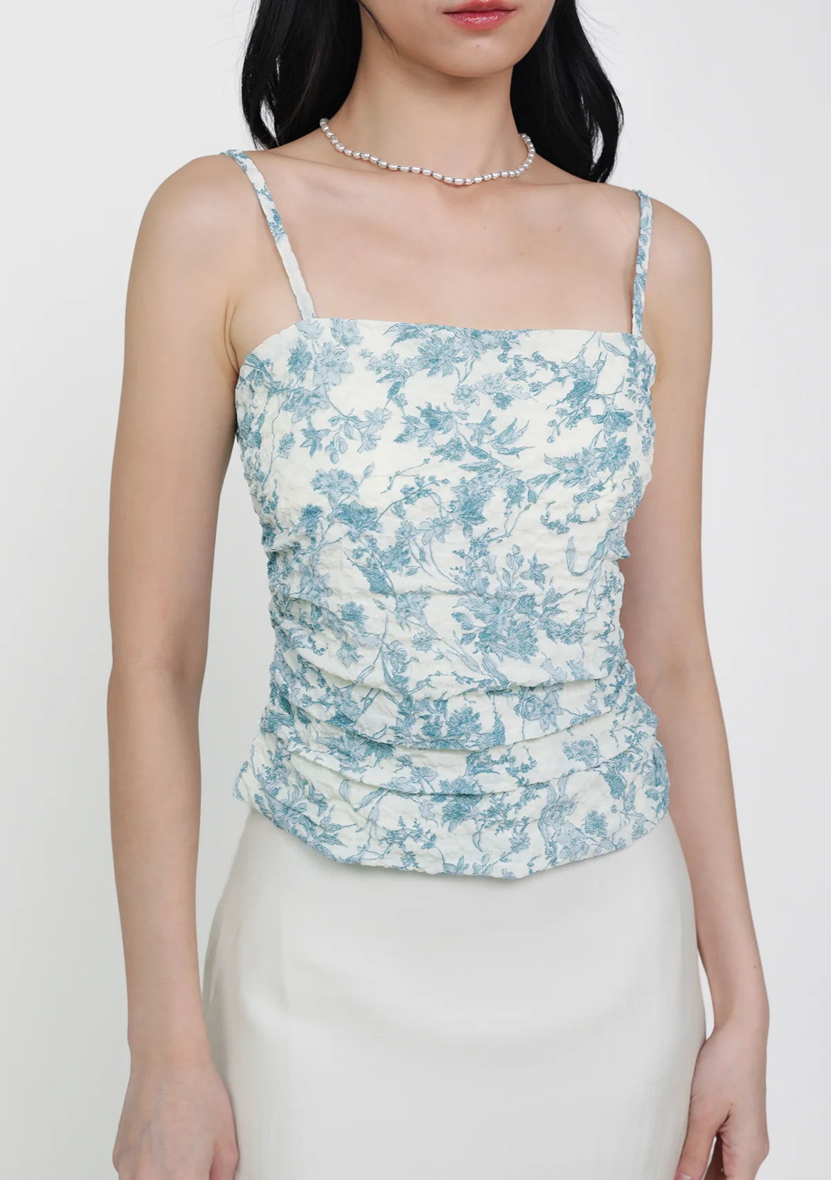 Sana Ruched Strappy Padded Top (Floral) - Image 5