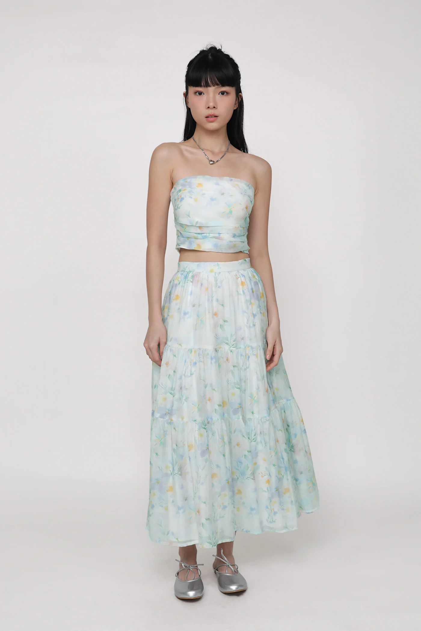 Selena Tiered Midi Skirt