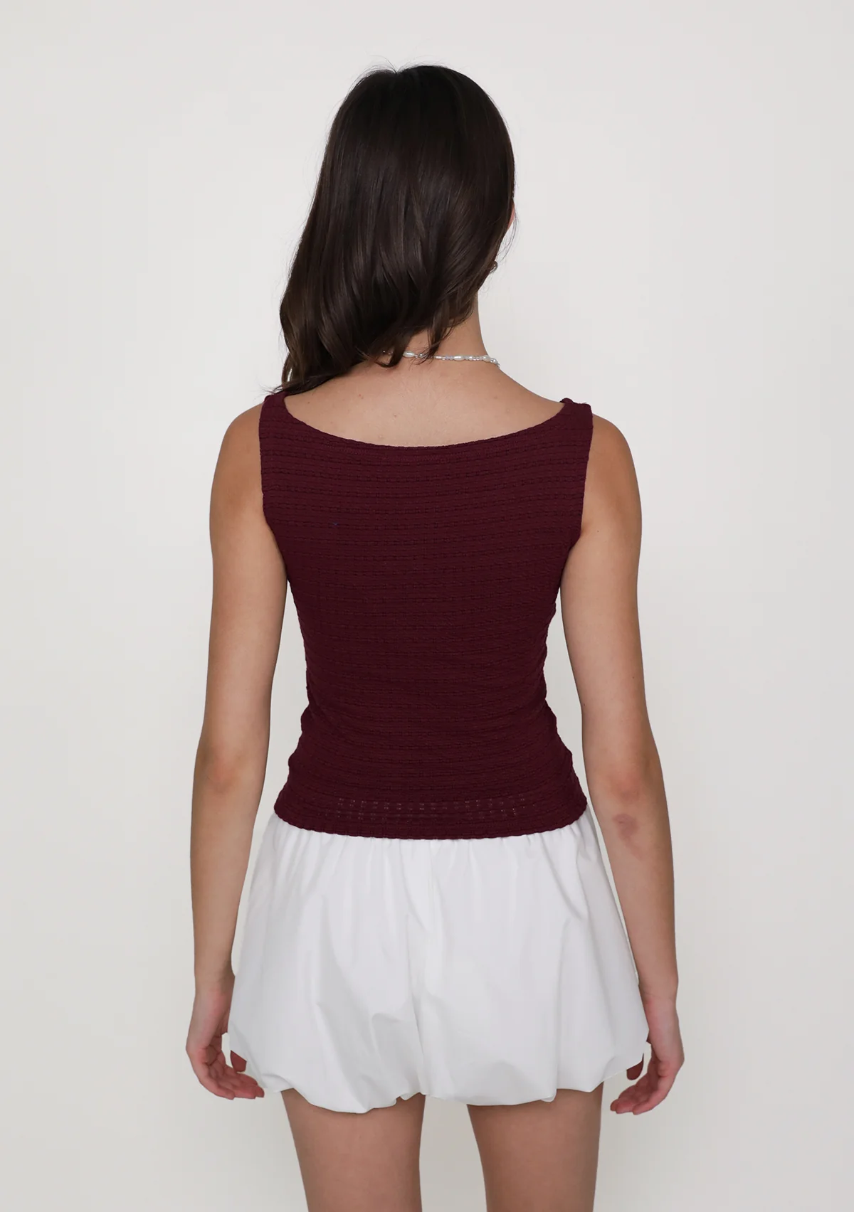 Shayna Textured Boat Neck Padded Top - Image 16