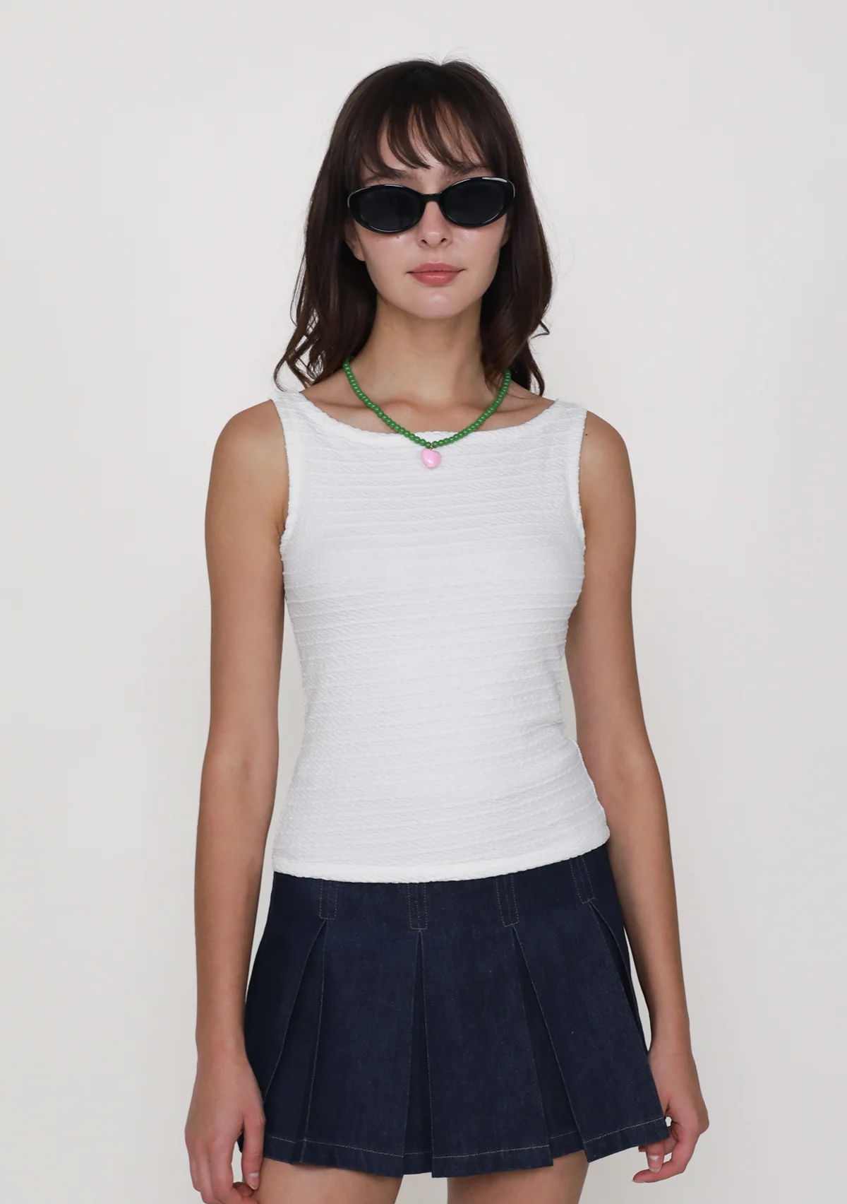 Shayna Textured Boat Neck Padded Top - Image 5