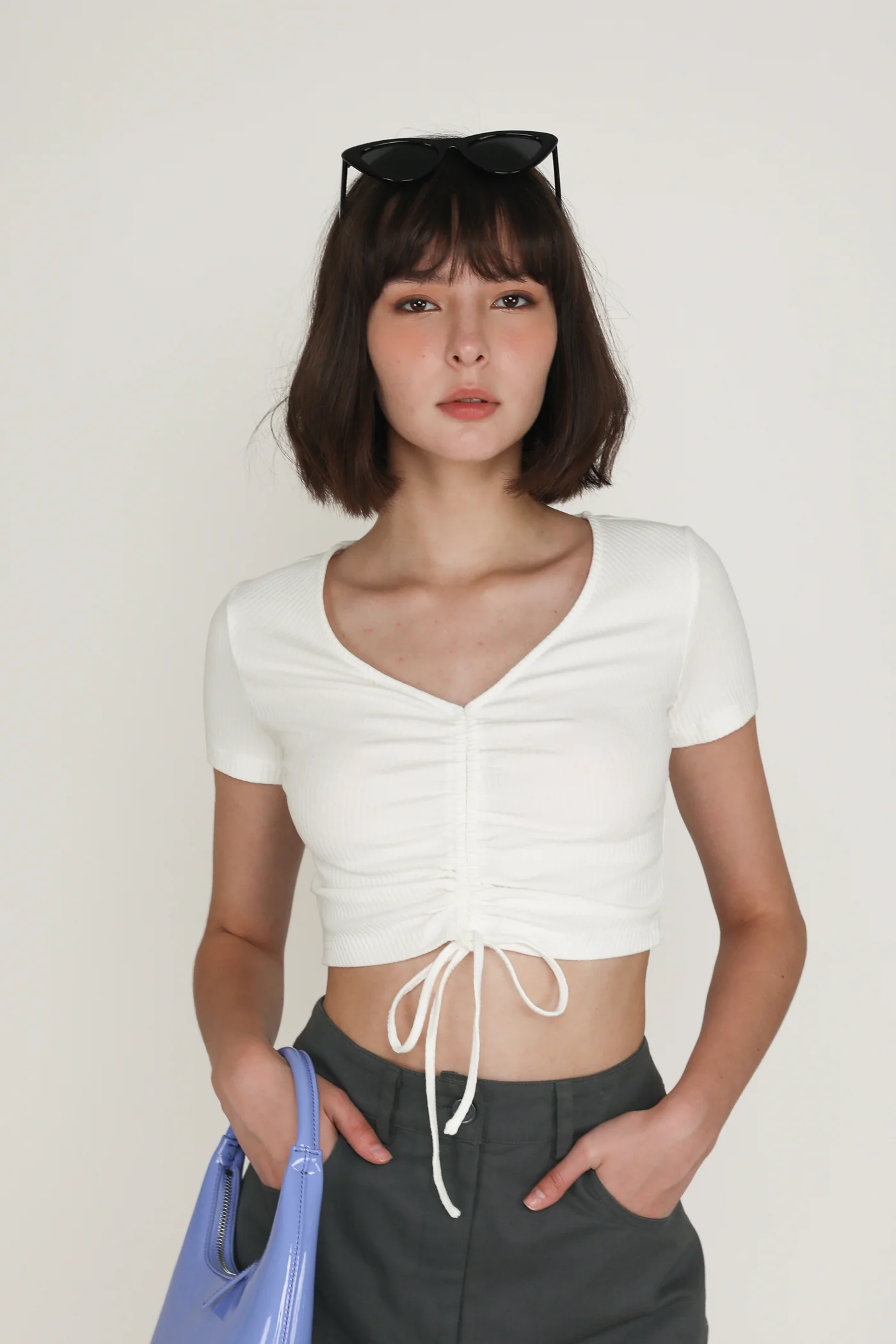 Shea Drawstring Ribbed Top - Image 3