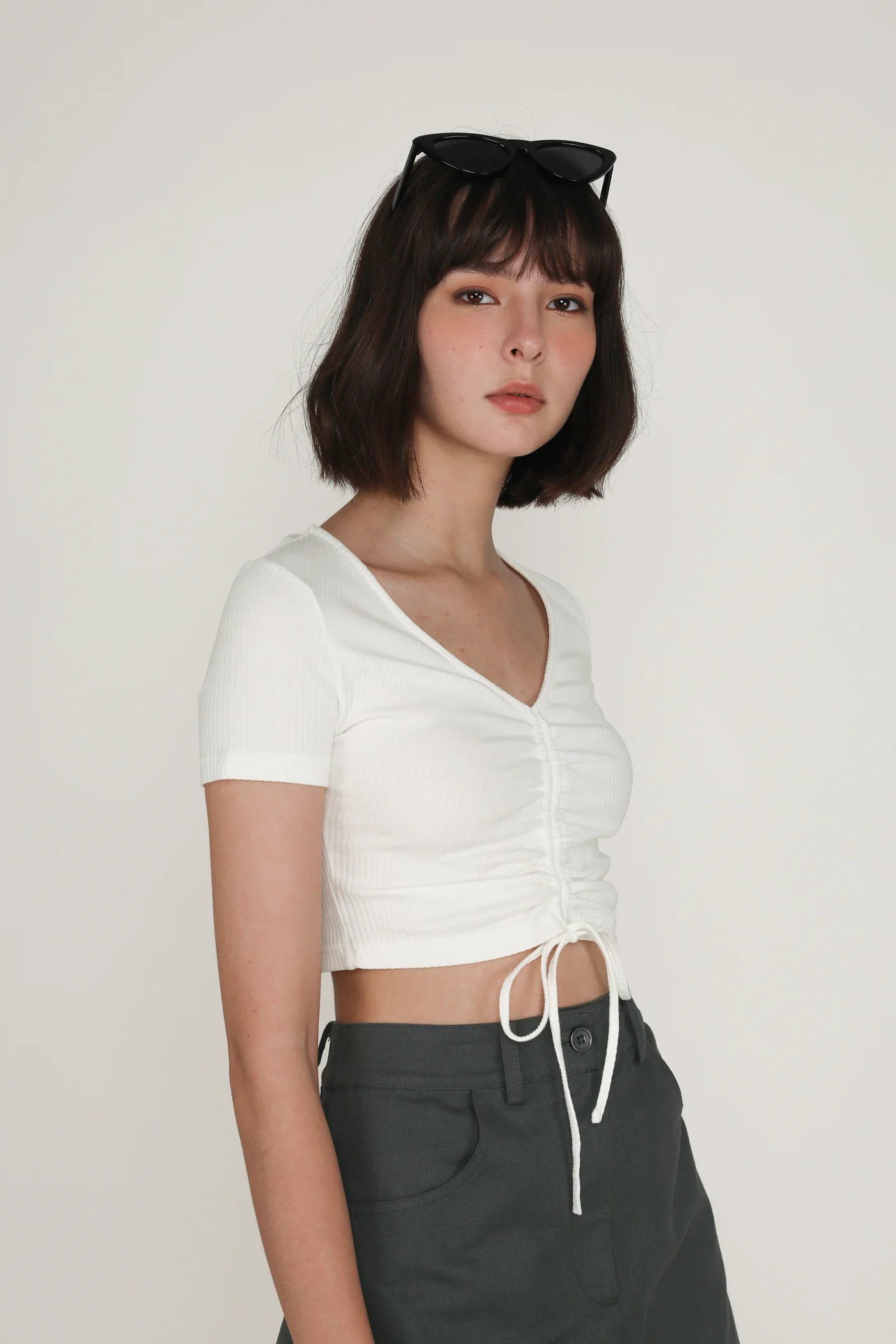 Shea Drawstring Ribbed Top - Image 5