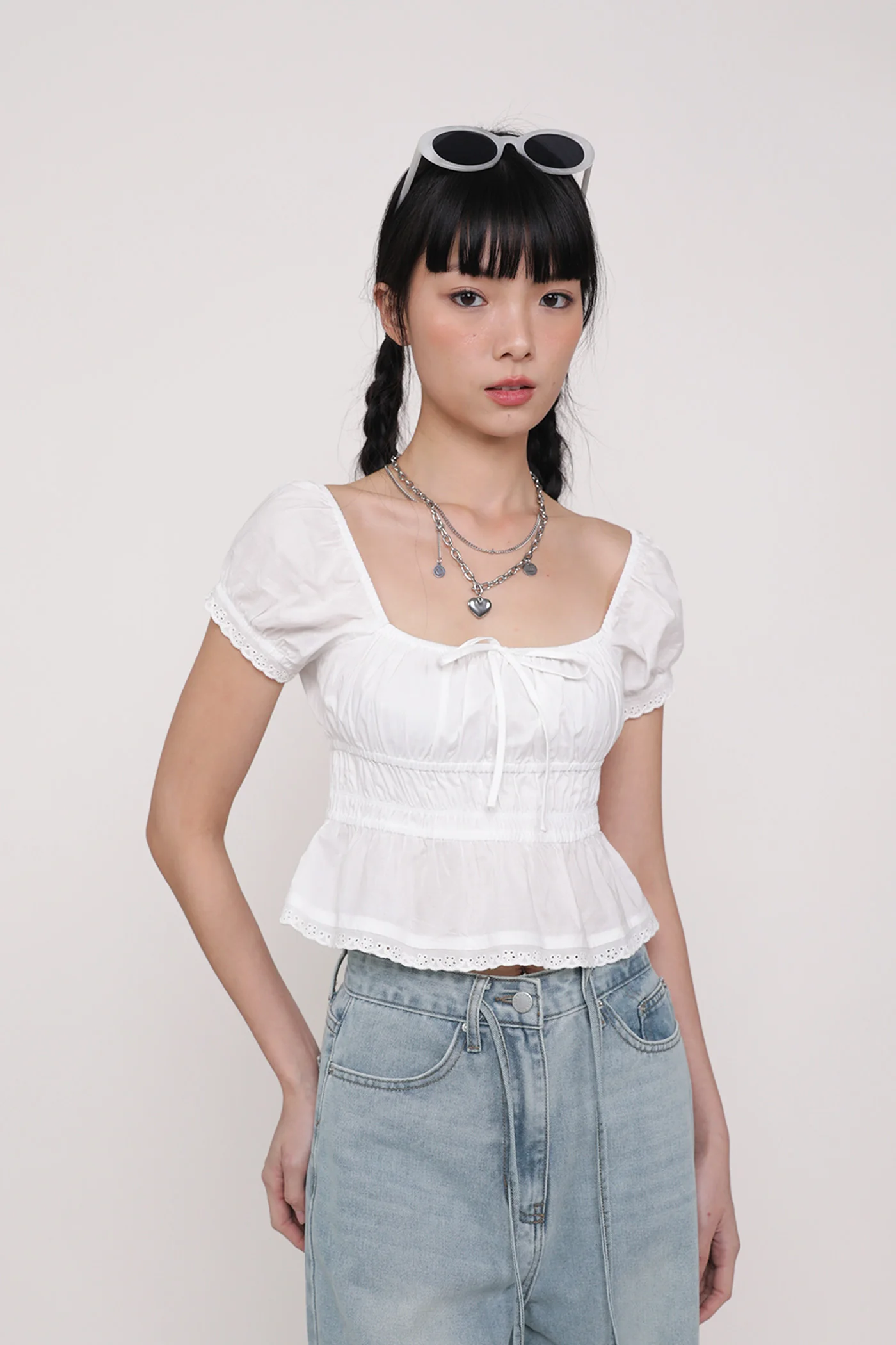 Winnie Shirred Babydoll Top - Image 3