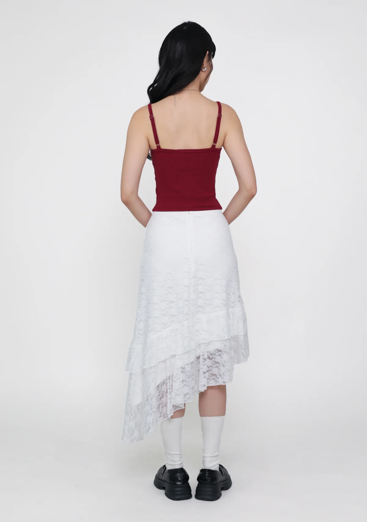 Solène Lace Frills Midi Skirt - Image 6
