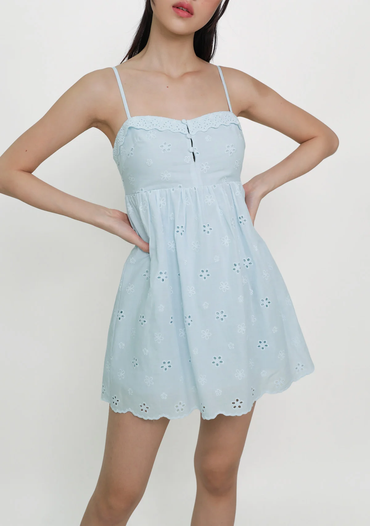 Sophia Padded Babydoll Romper (Eyelet) - Image 15