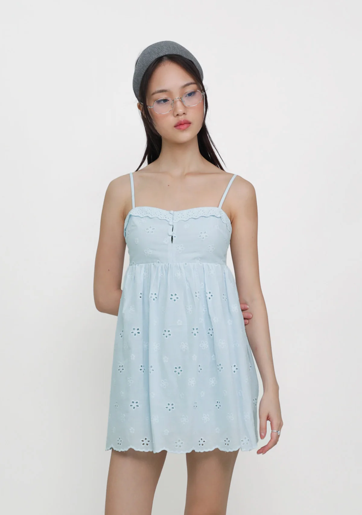 Sophia Padded Babydoll Romper (Eyelet) - Image 4