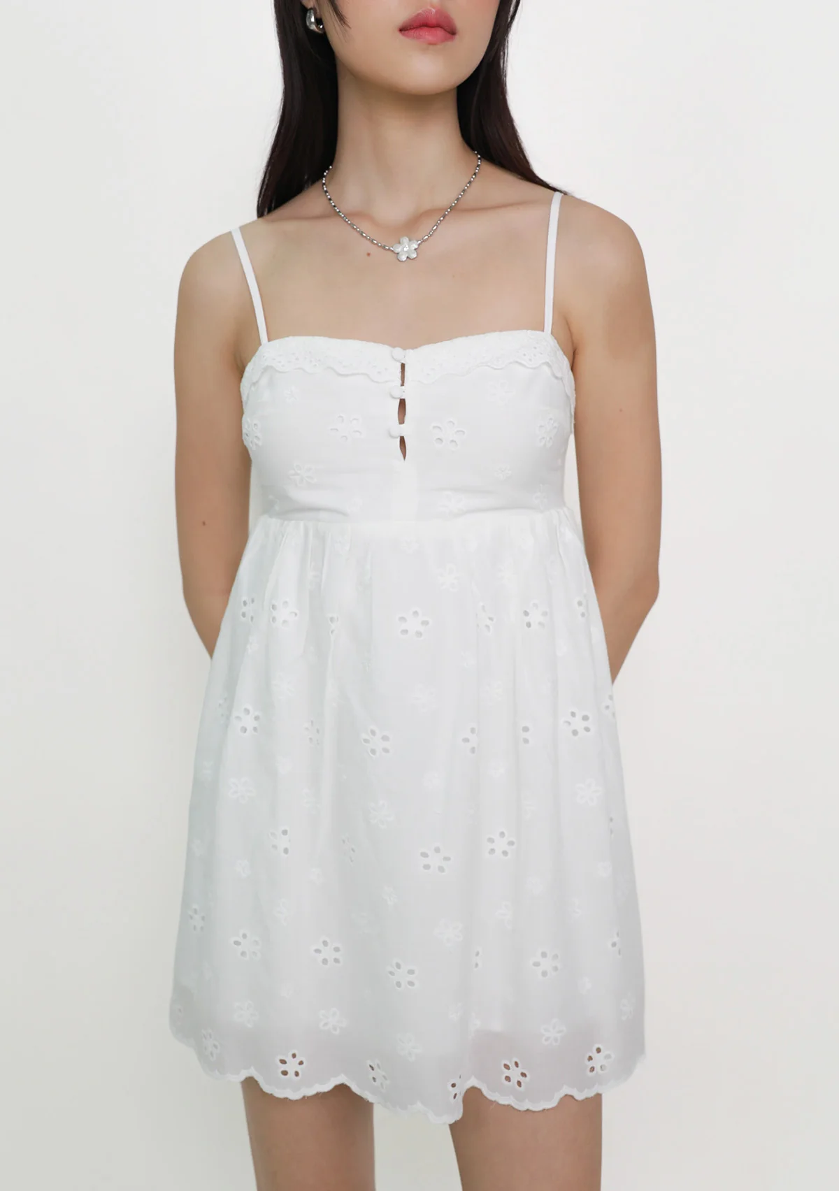 Sophia Padded Babydoll Romper (Eyelet) - Image 7