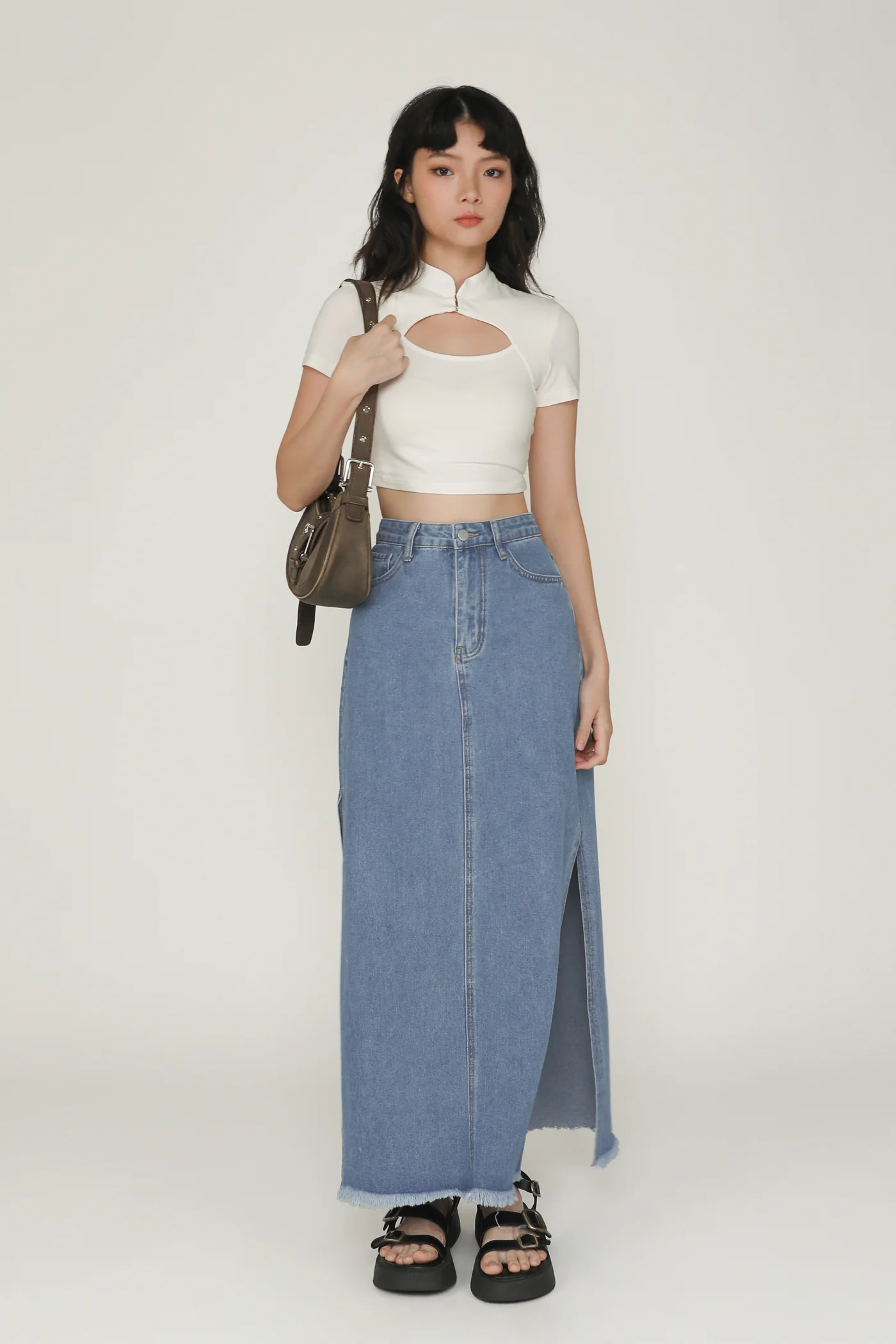 Suki Mandarin Collar Crop Top - Image 21