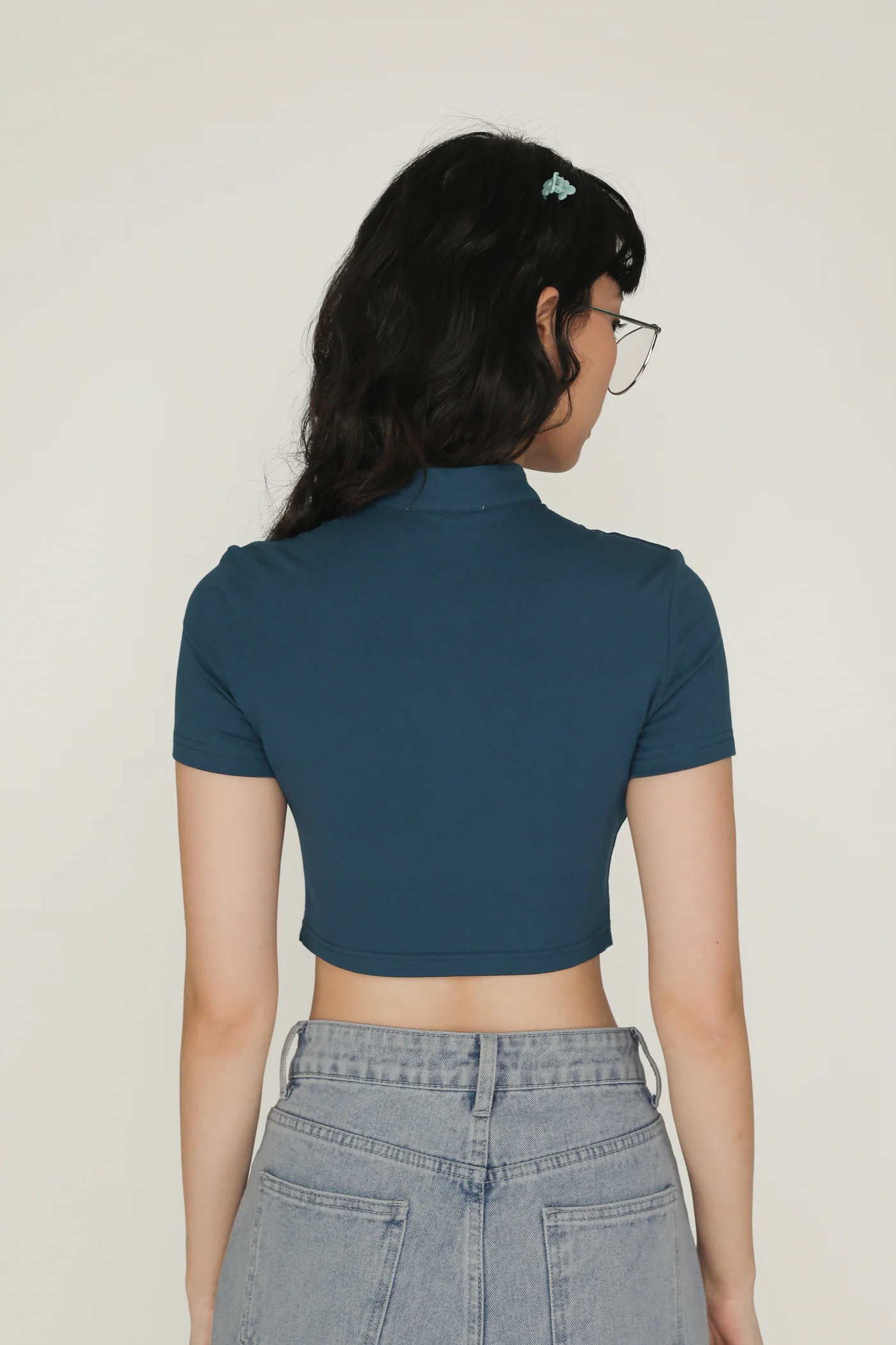 Suki Mandarin Collar Crop Top - Image 29