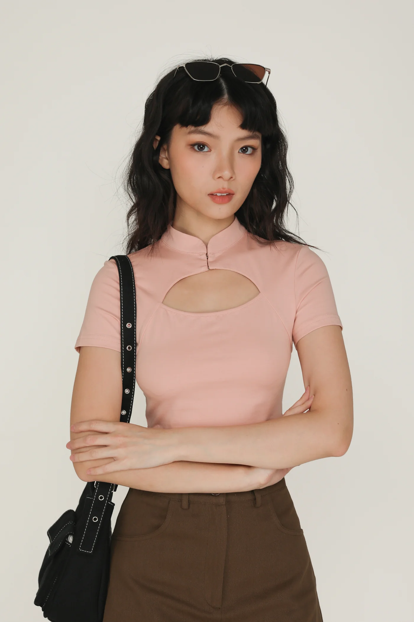 Suki Mandarin Collar Crop Top - Image 33