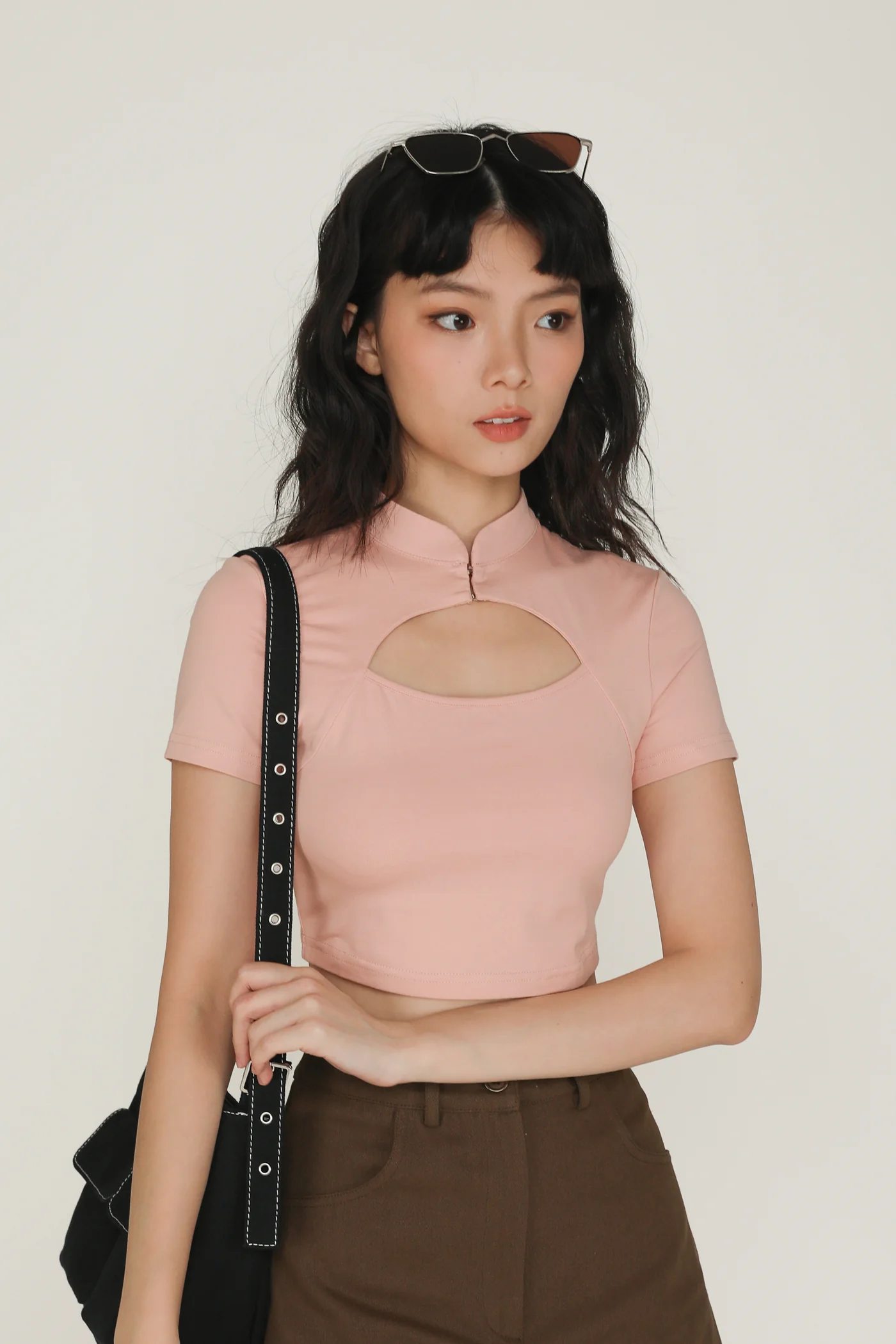 Suki Mandarin Collar Crop Top - Image 34