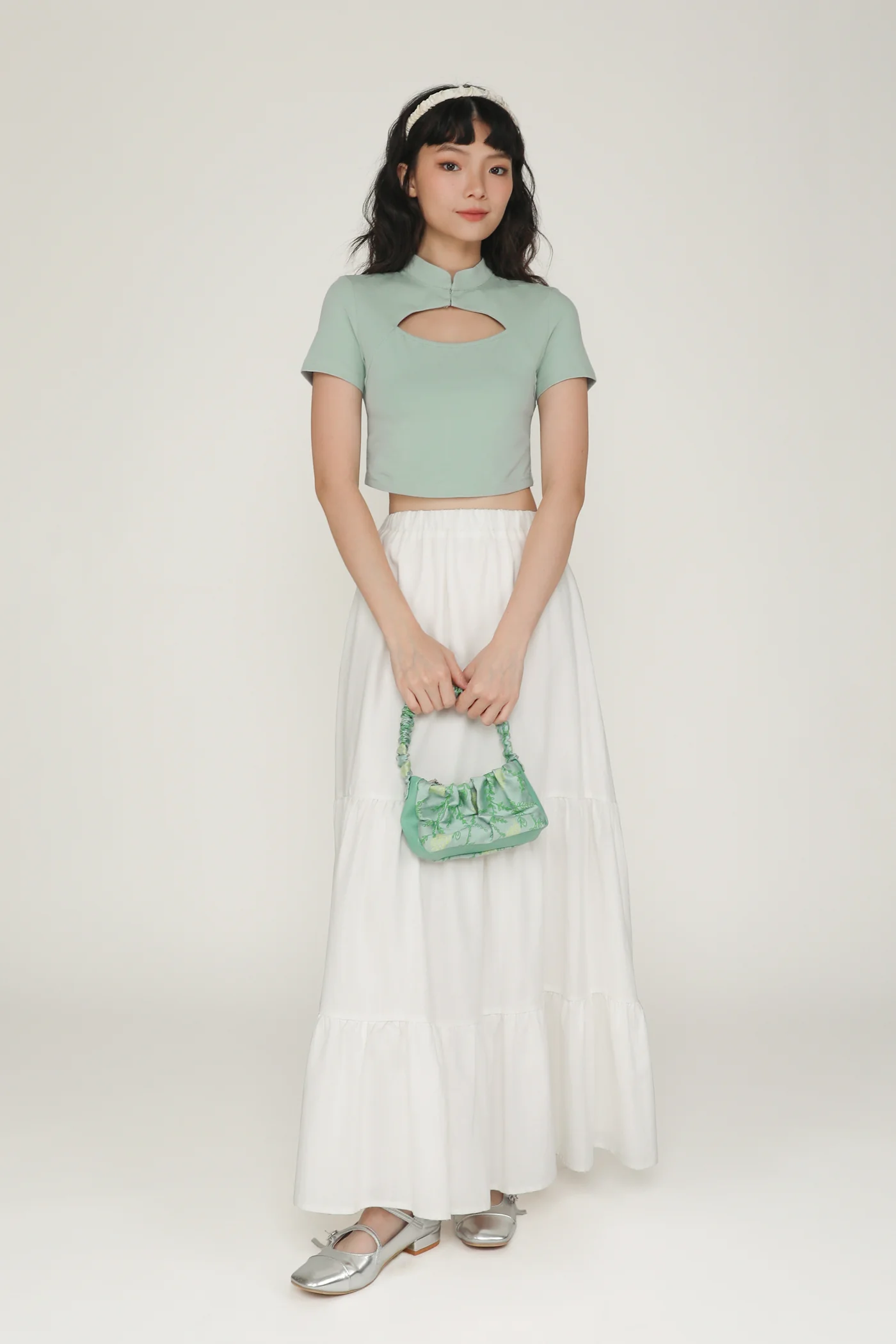Suki Mandarin Collar Crop Top - Image 37