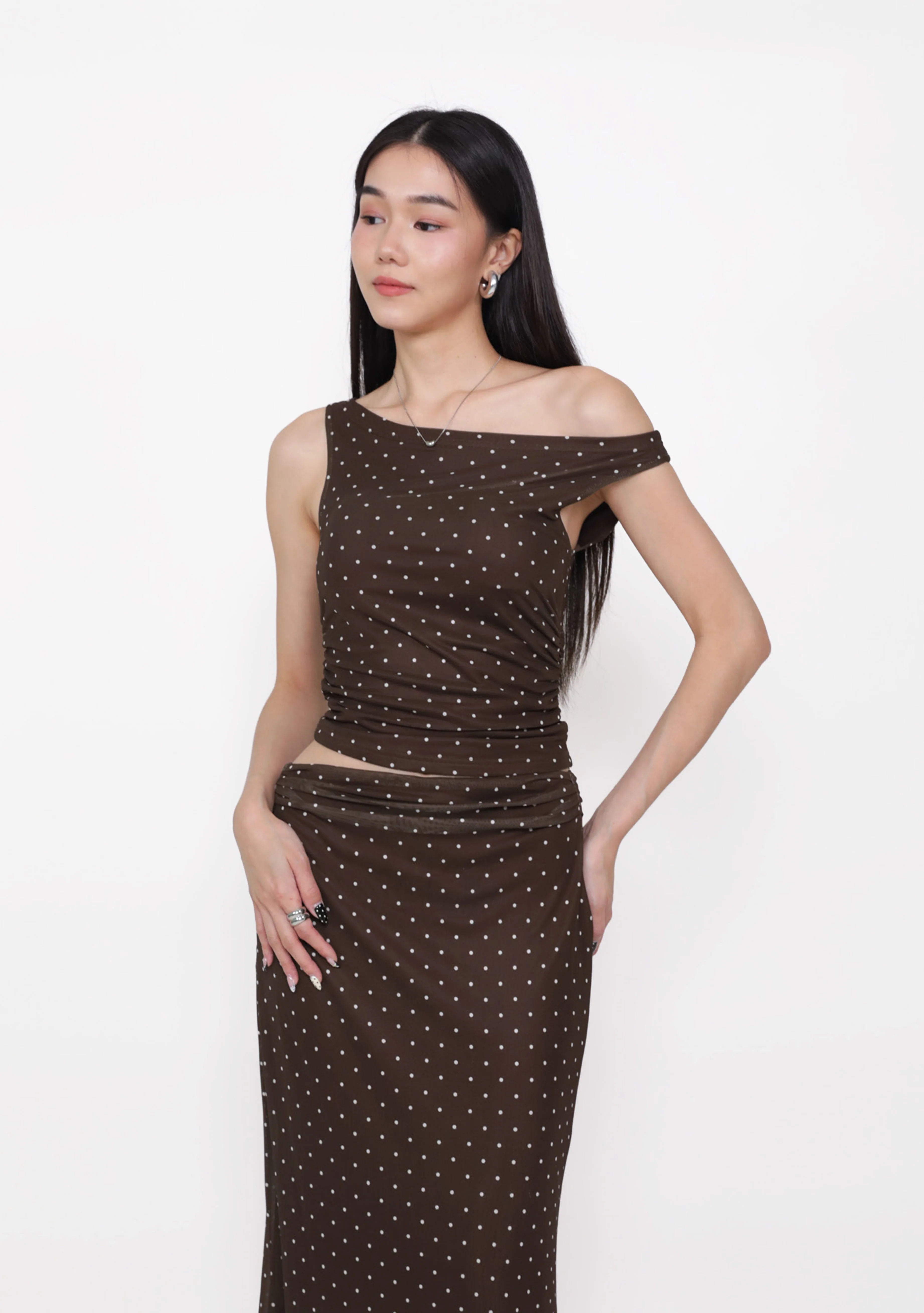 Terra Mesh Padded Boat Neck Top (Prints) - Image 8