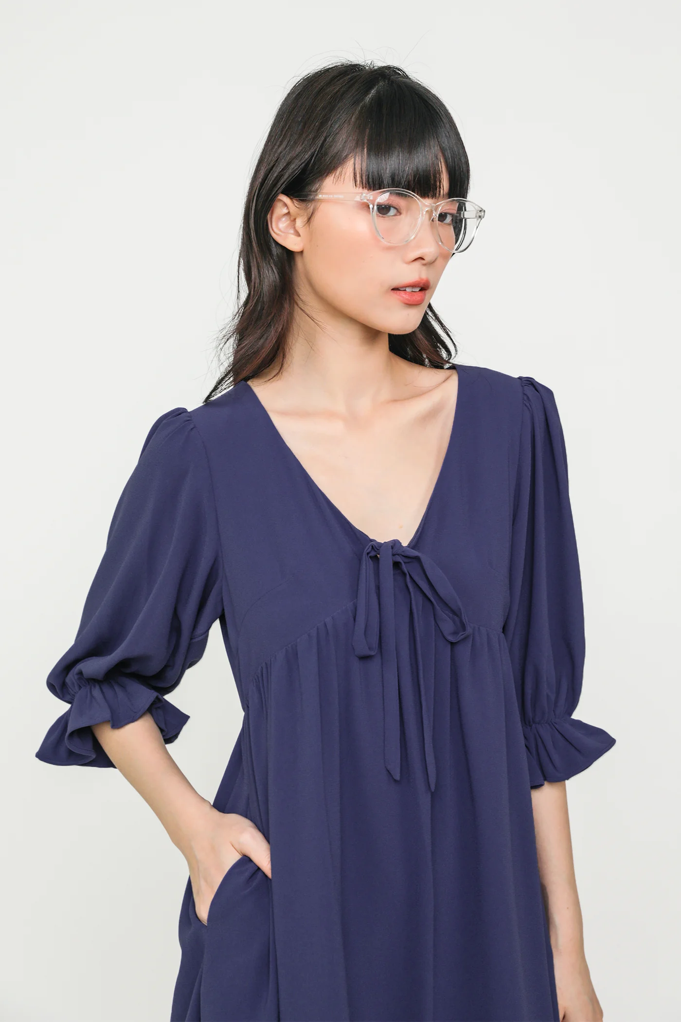 Tia Babydoll Sleeved Dress - Image 12