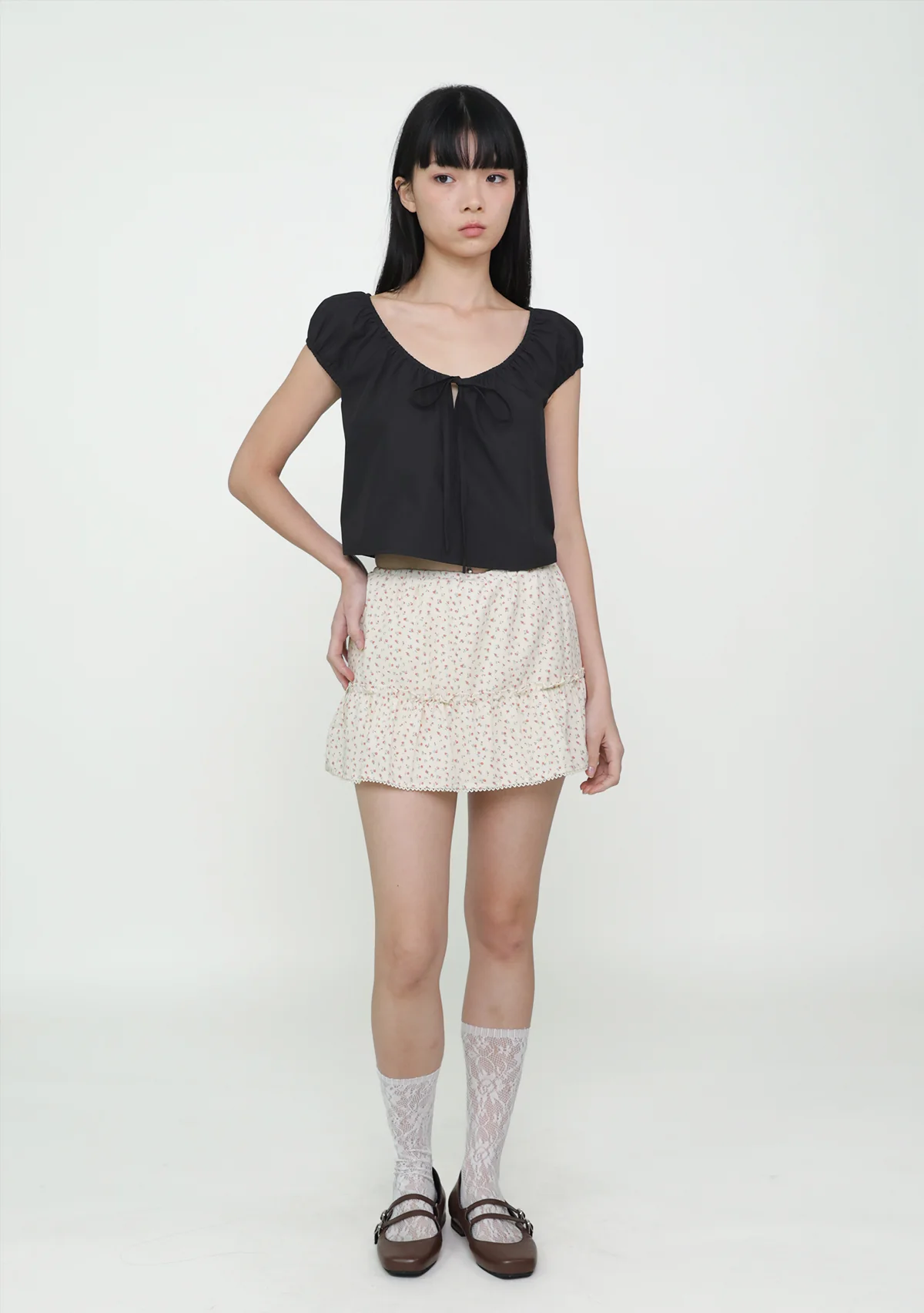 Somi Tie Front Ribbon Top - Image 17