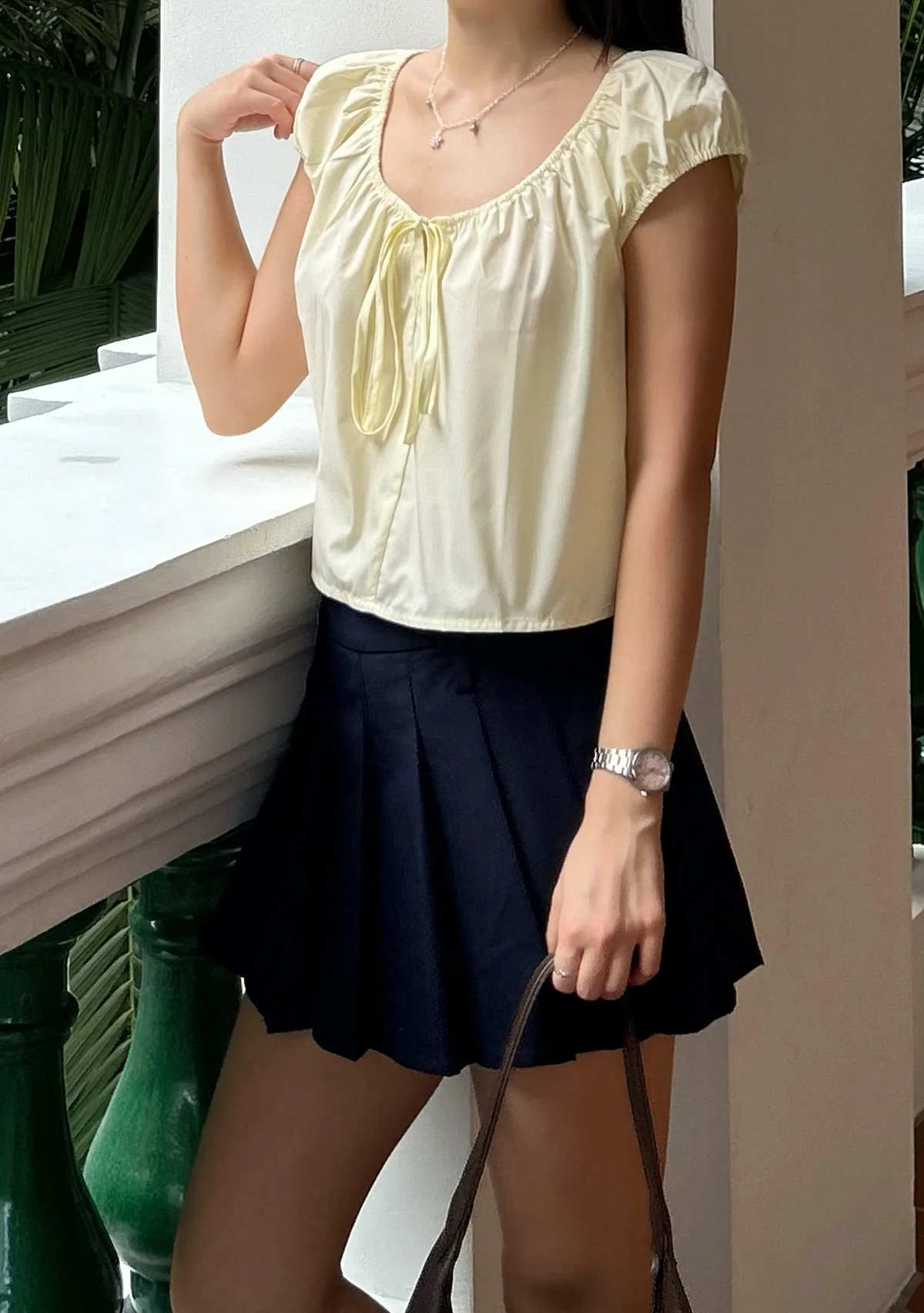 Somi Tie Front Ribbon Top - Image 7