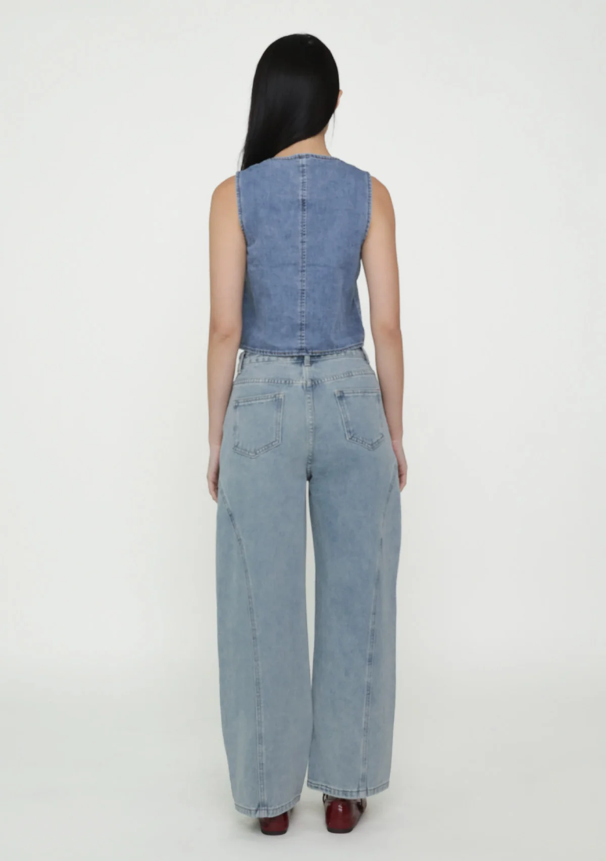 Brandon Topstitch Barrel Denim Jeans - Image 15