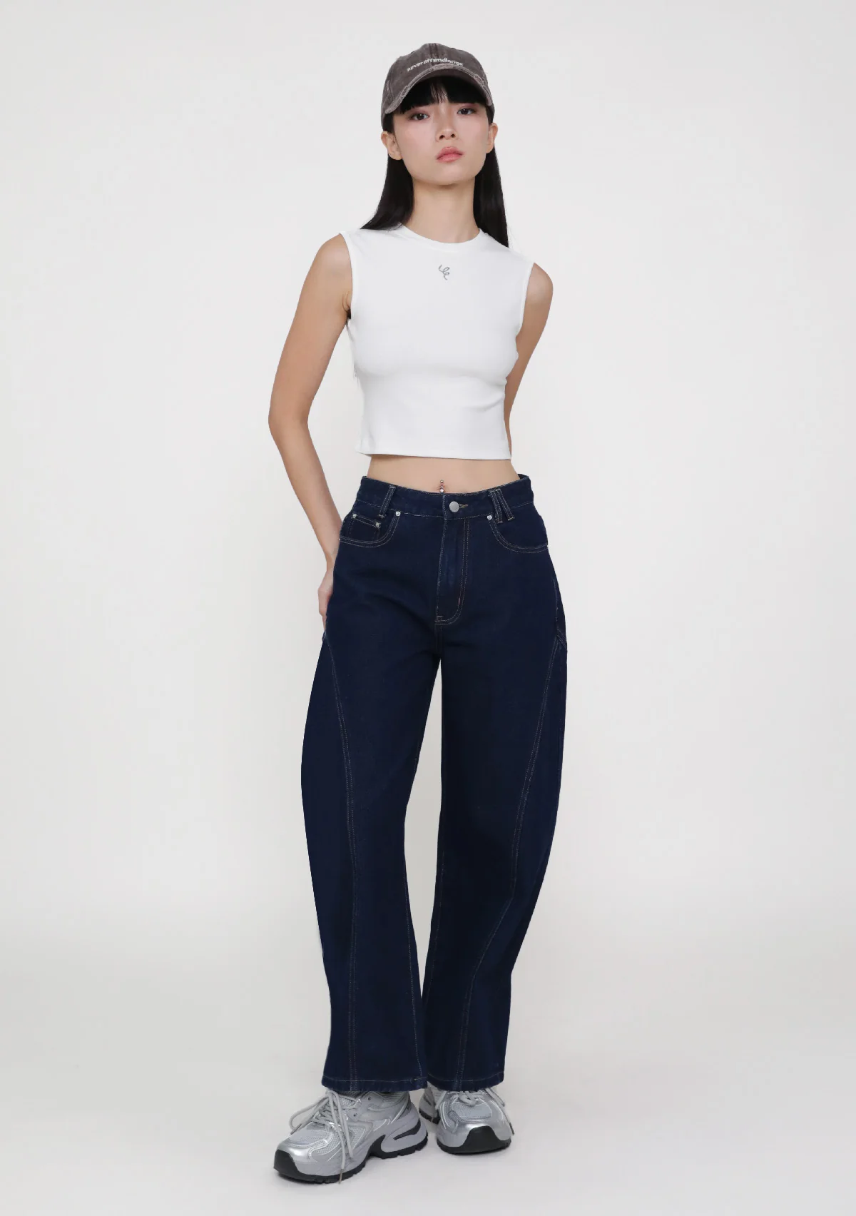 Brandon Topstitch Barrel Denim Jeans - Image 4