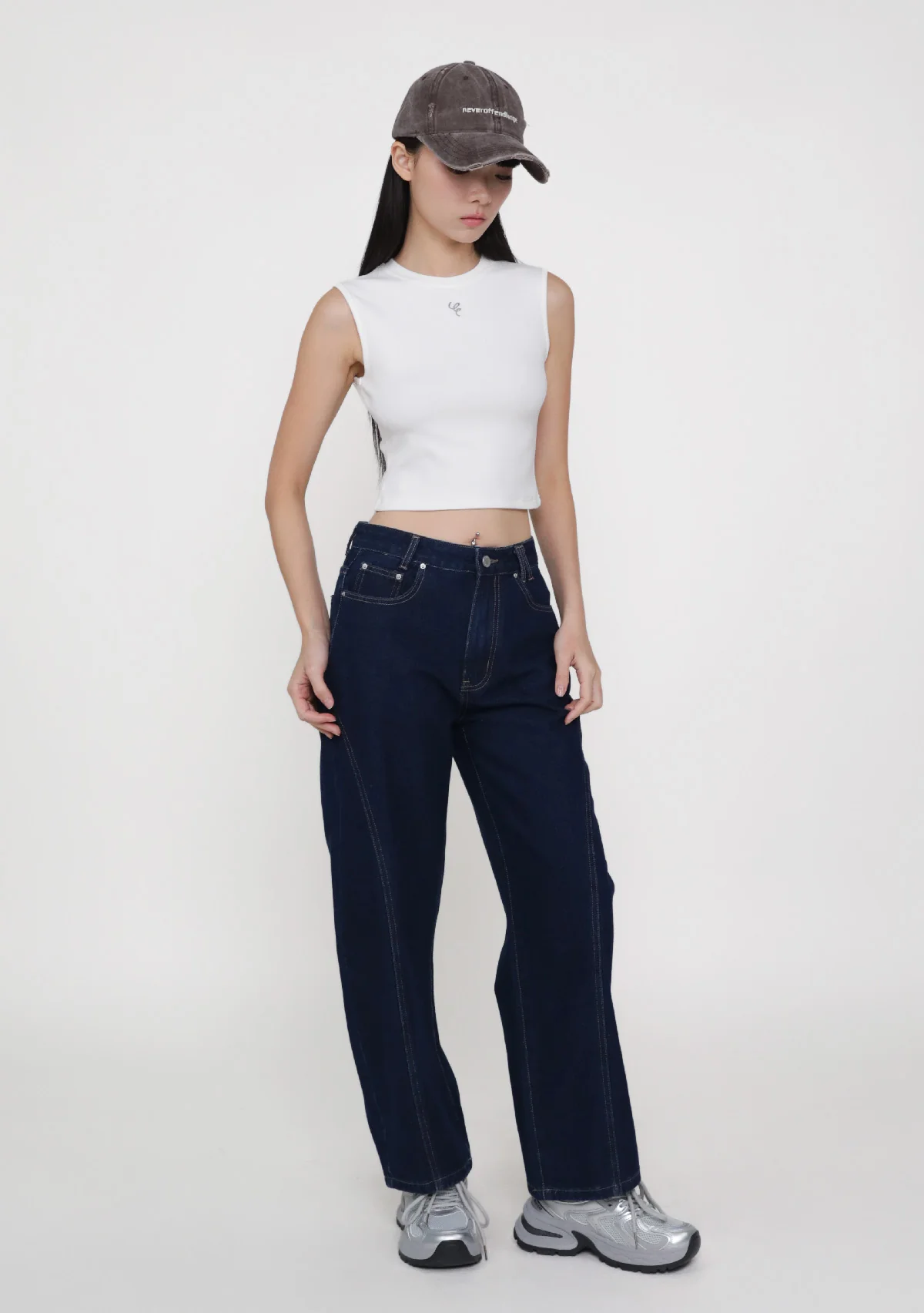 Brandon Topstitch Barrel Denim Jeans - Image 7