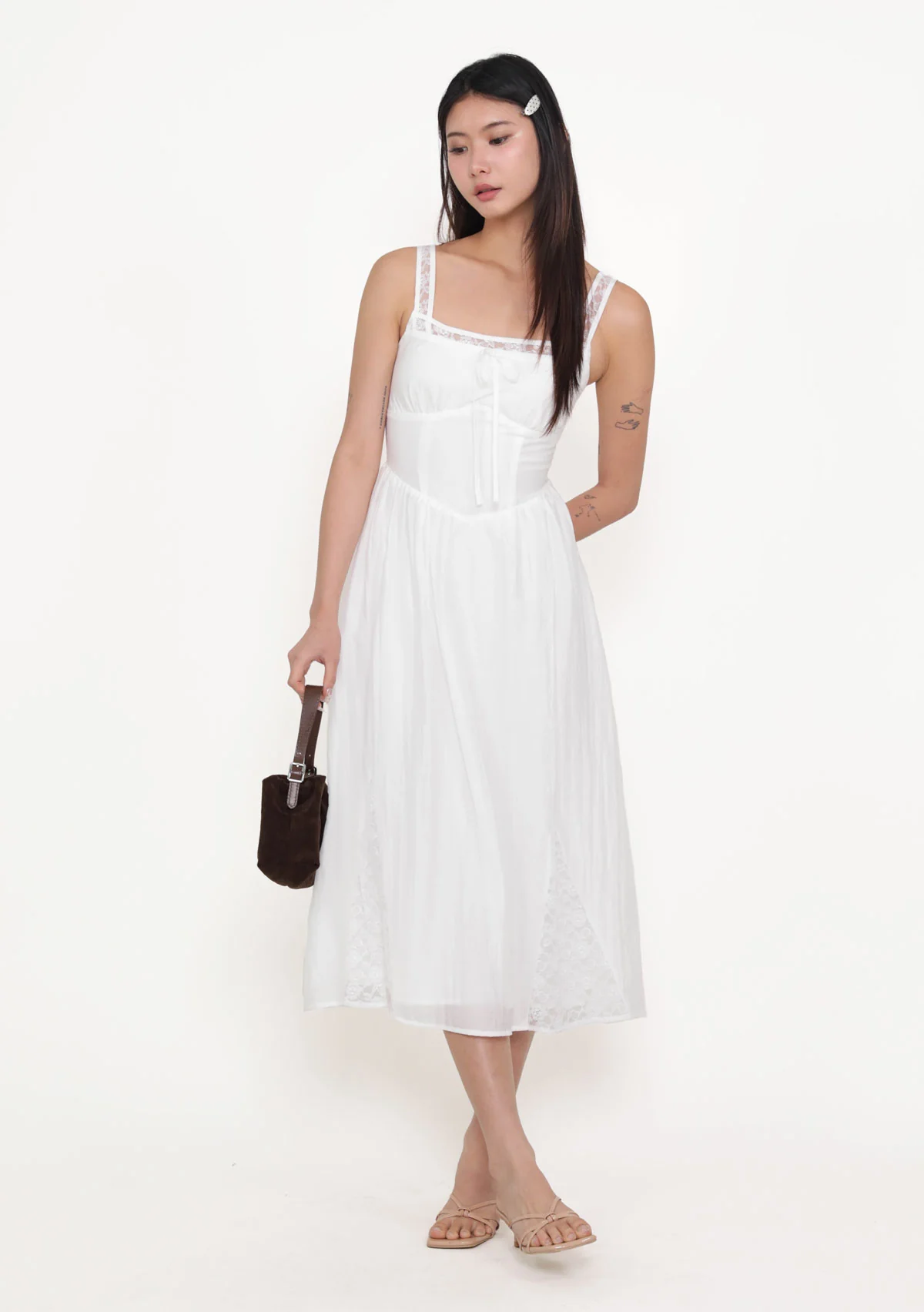 Valeria Lace Padded Maxi Dress - Image 9
