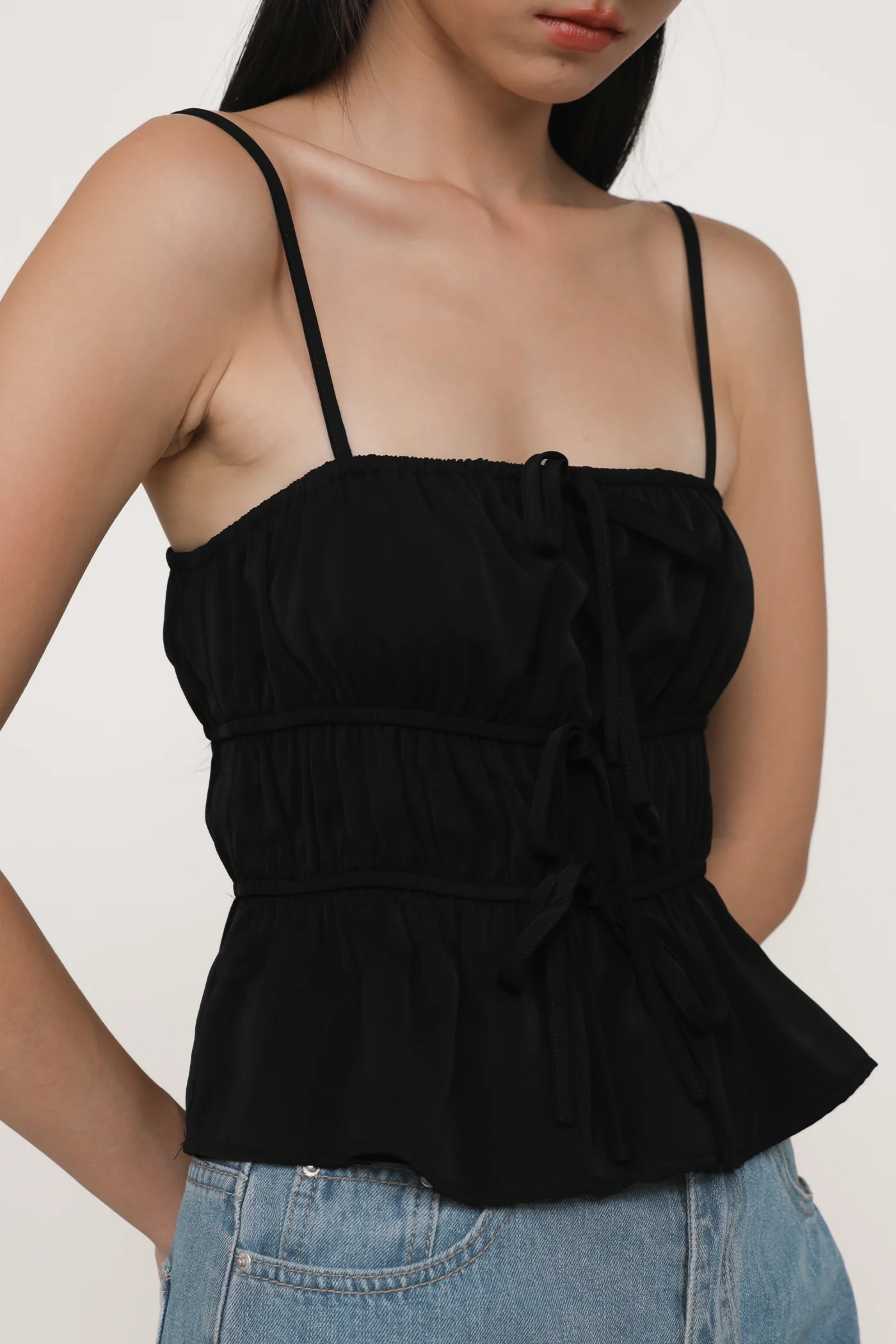 Violetta Ribbon Shirred Top - Image 18