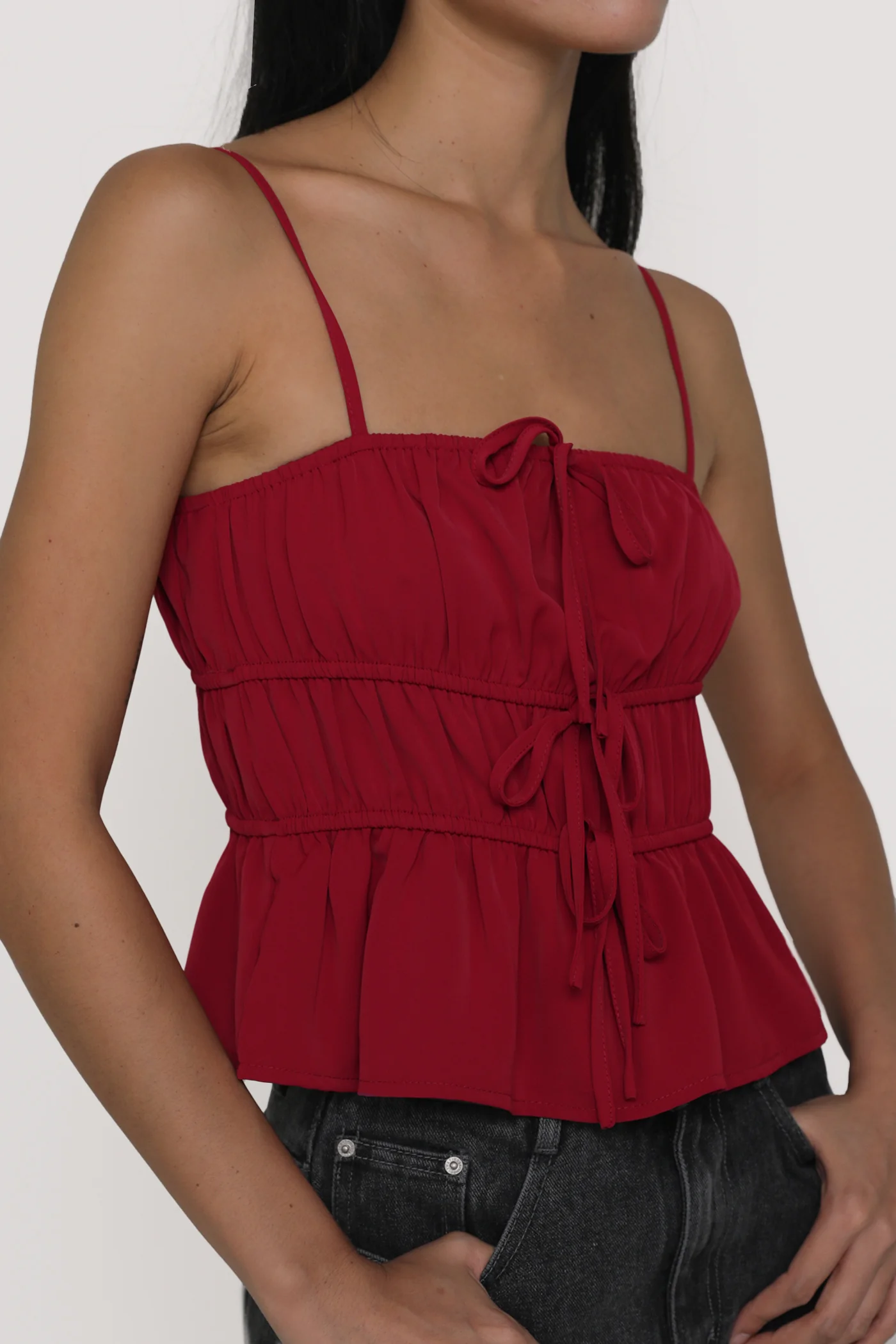 Violetta Ribbon Shirred Top - Image 25