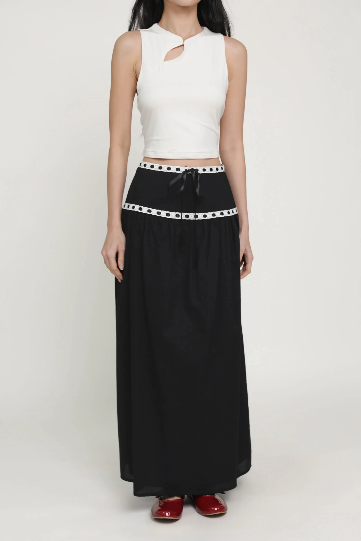 Winifred Ribbon Embroidery Maxi Skirt - Image 10